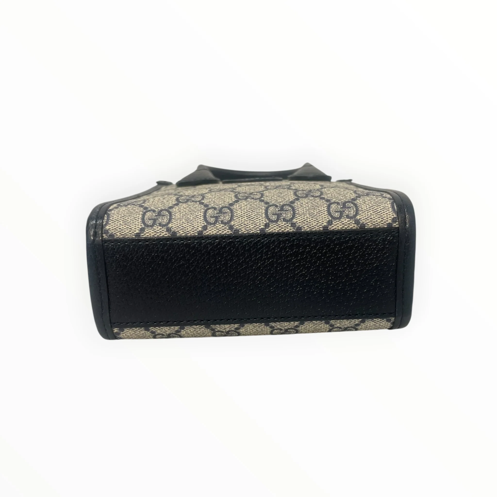 GUCCI/Cross Body Bag/Monogram/Leather/NVY/G SUPREME MINI INTERLOCKING G