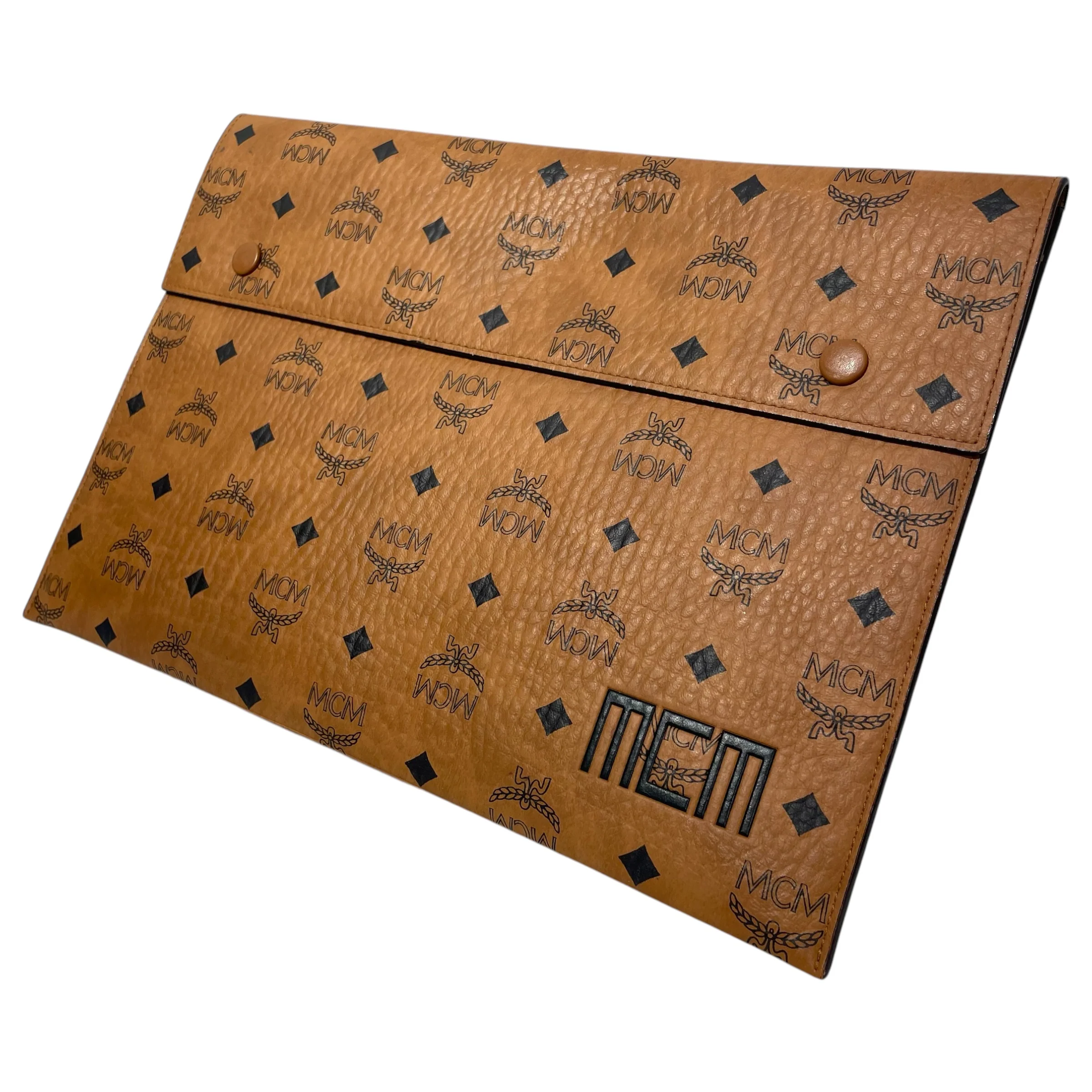 MCM/Pouch/Monogram/Leather/BRW/
