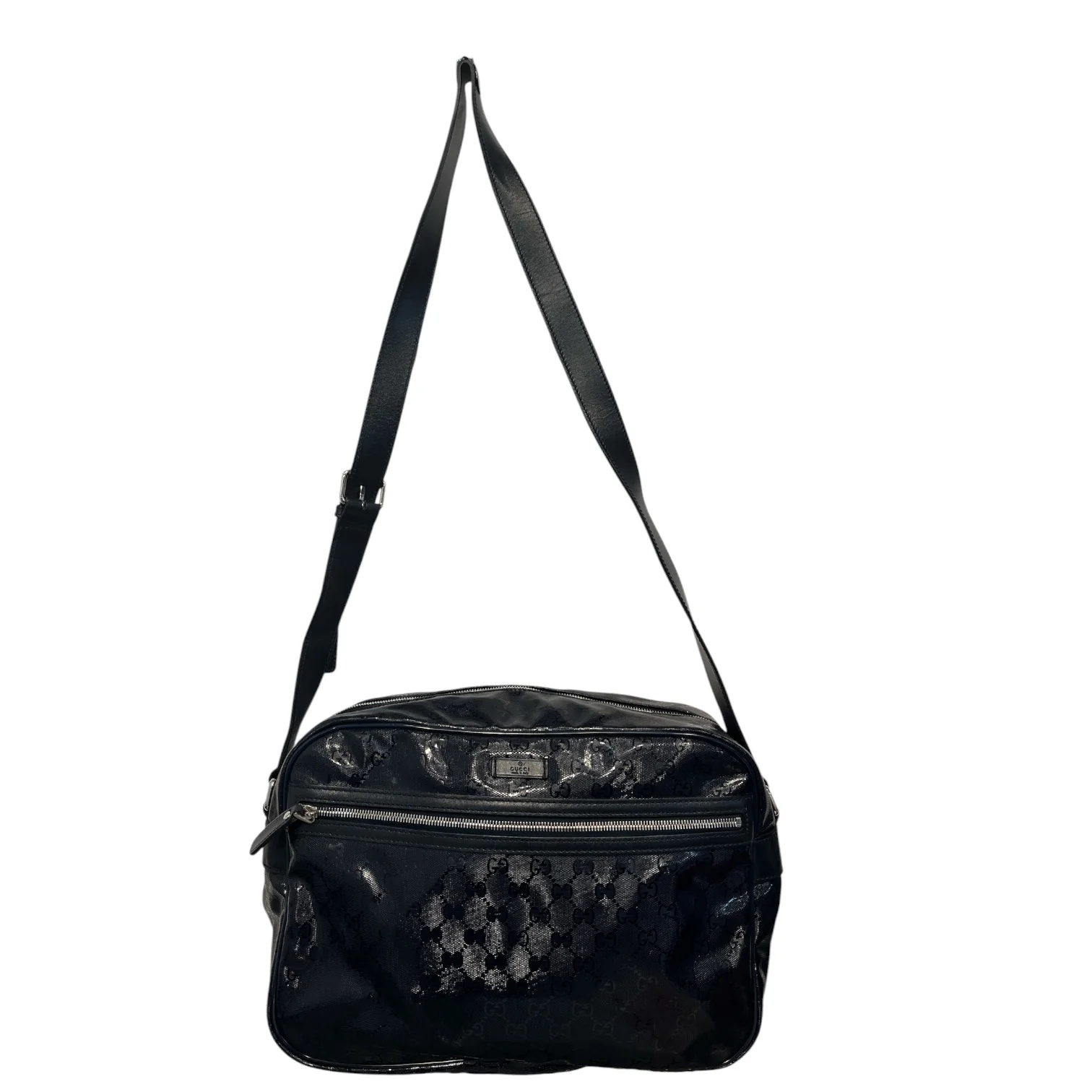 GUCCI/Cross Body Bag/Monogram/NVY/COATED CANVAS GG MESSENGER