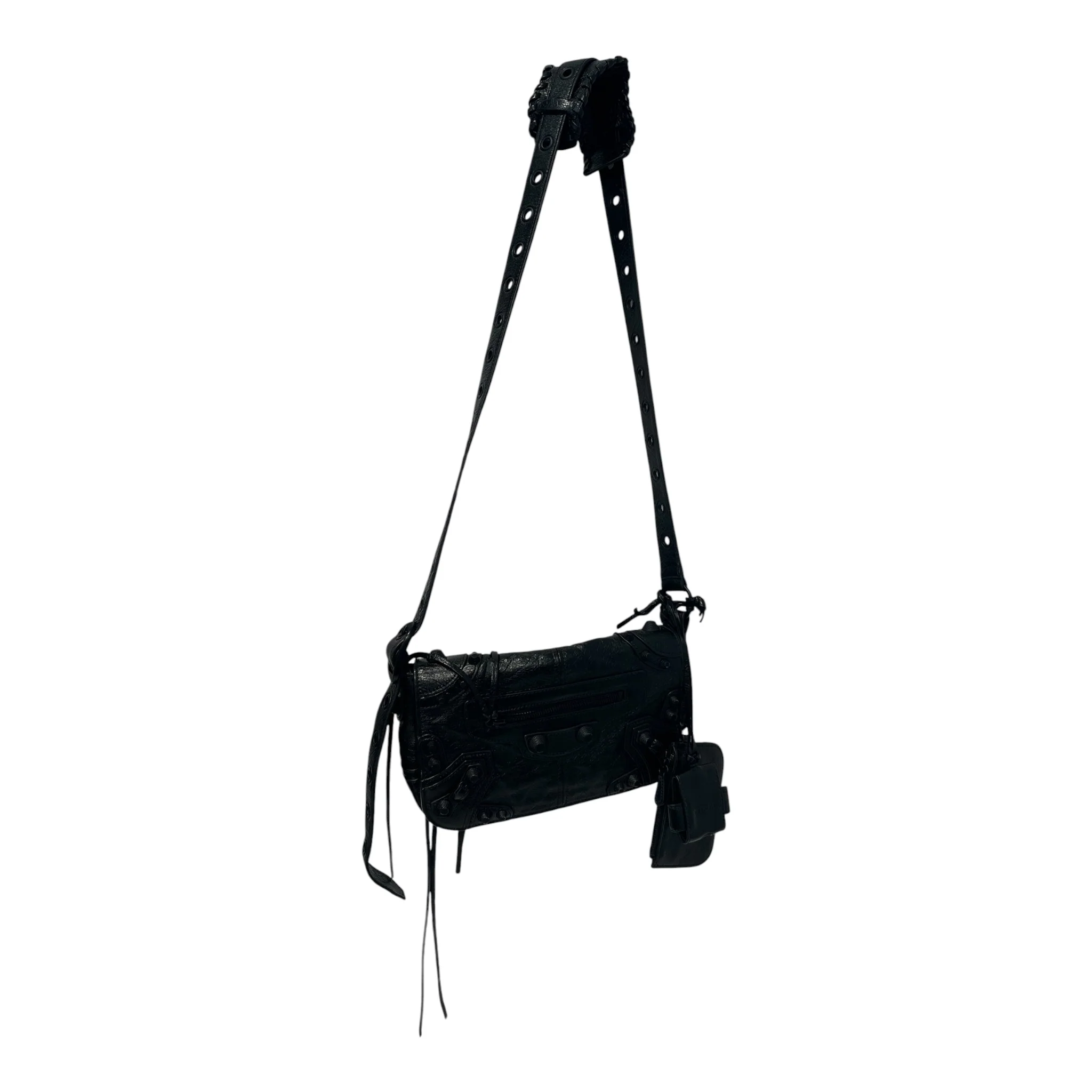 BALENCIAGA/Cross Body Bag/Leather/BLK/le cagole flap bag xs