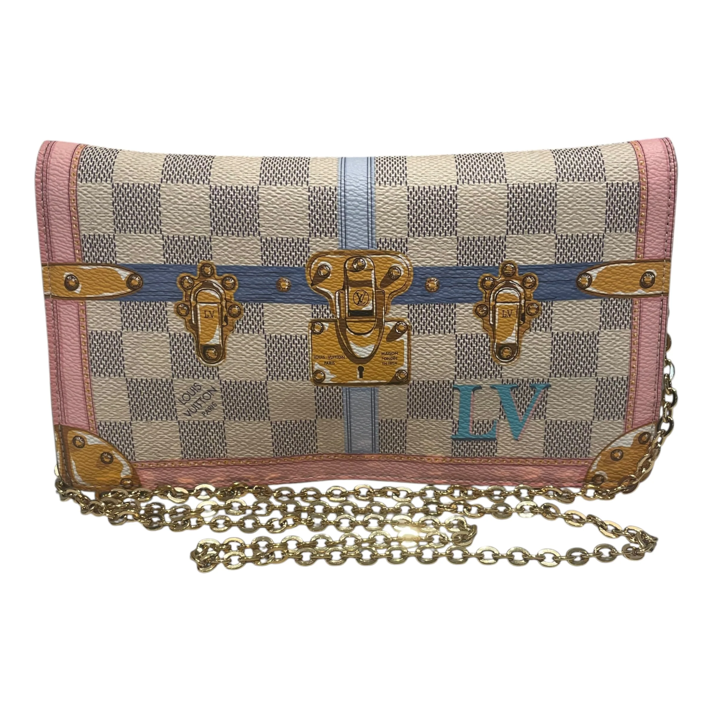 LOUIS VUITTON/Pouch/Monogram/Leather/WHT/damier azur summer trunk