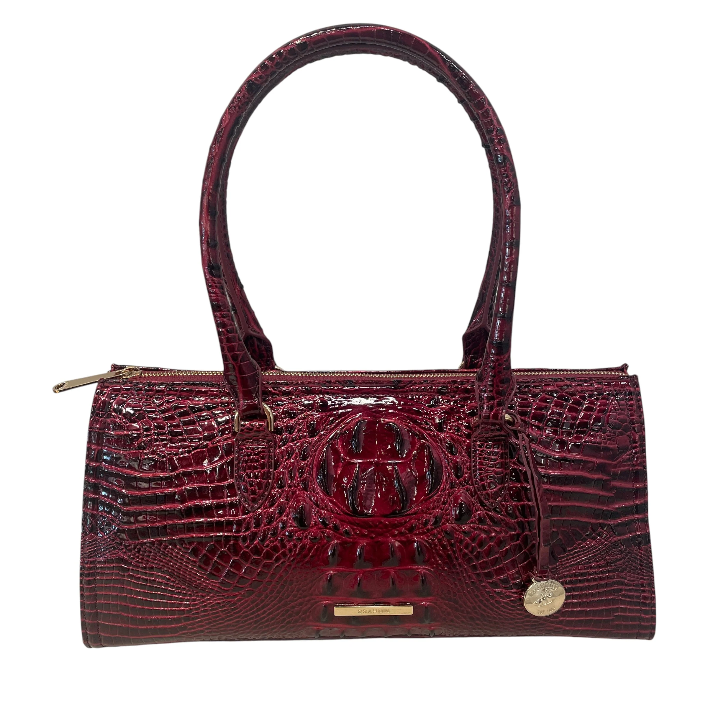 Brahmin/Hand Bag/Animal Pattern/Leather/RED/Sophia Satchel