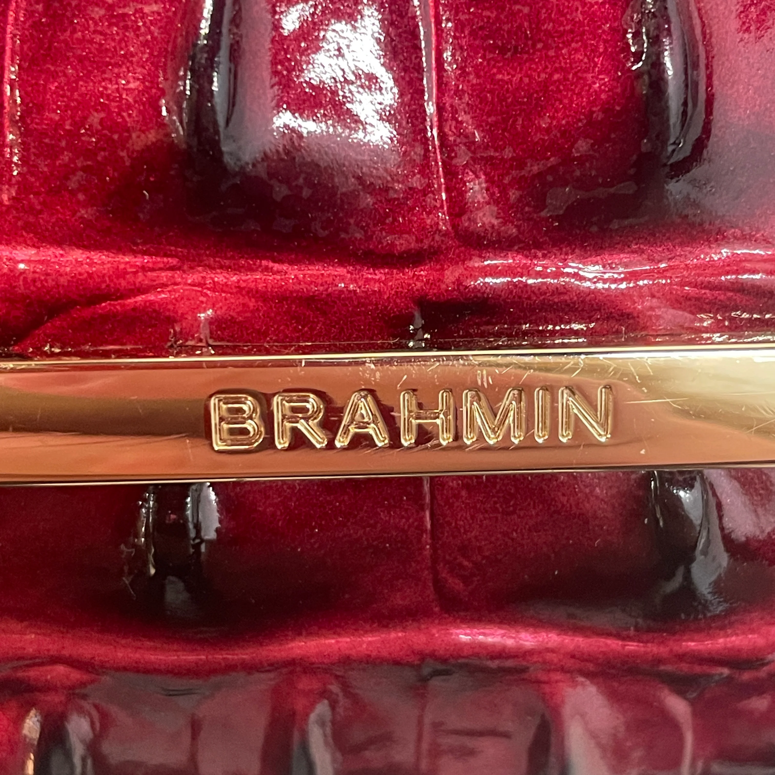 Brahmin/Hand Bag/Animal Pattern/Leather/RED/Sophia Satchel