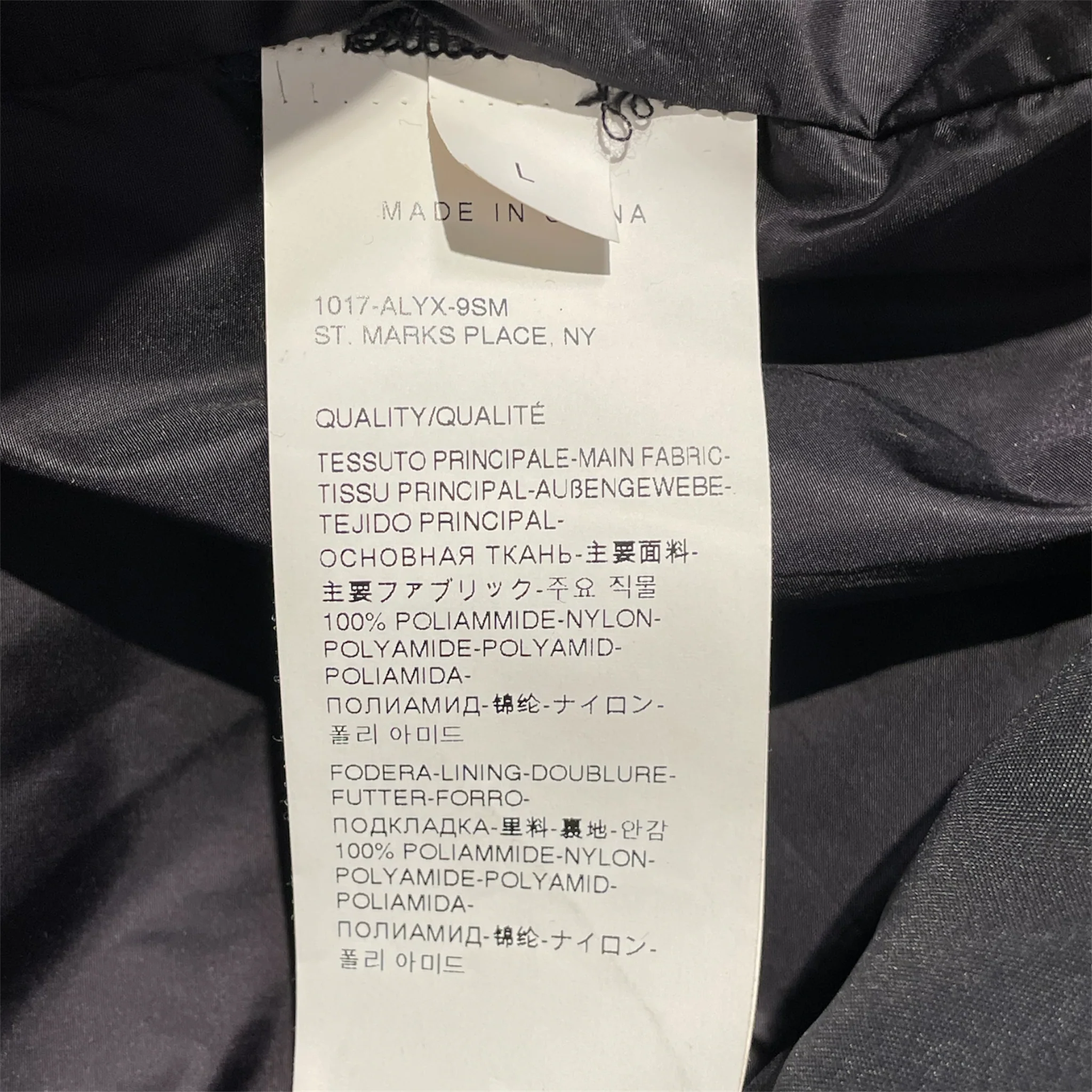 1017 ALYX 9SM(ALYX)/Coat/L/Nylon/BLK/PUFFER COAT