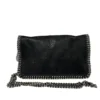 STELLAMcCARTNEY/Cross Body Bag/Suede/BLK/CUBAN CHAIN TRIM