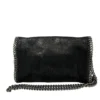 STELLAMcCARTNEY/Cross Body Bag/Suede/BLK/CUBAN CHAIN TRIM