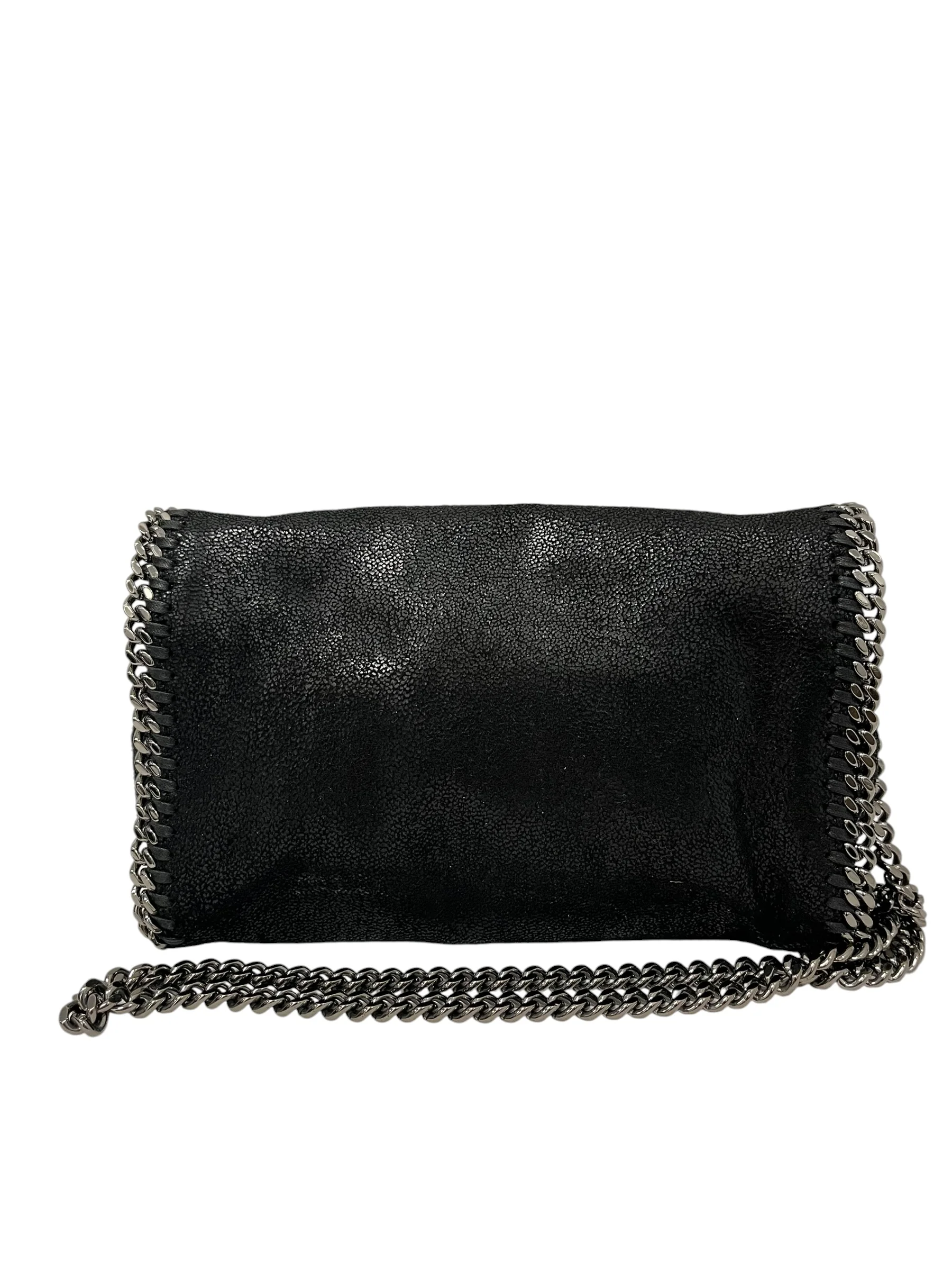 STELLAMcCARTNEY/Cross Body Bag/Suede/BLK/CUBAN CHAIN TRIM