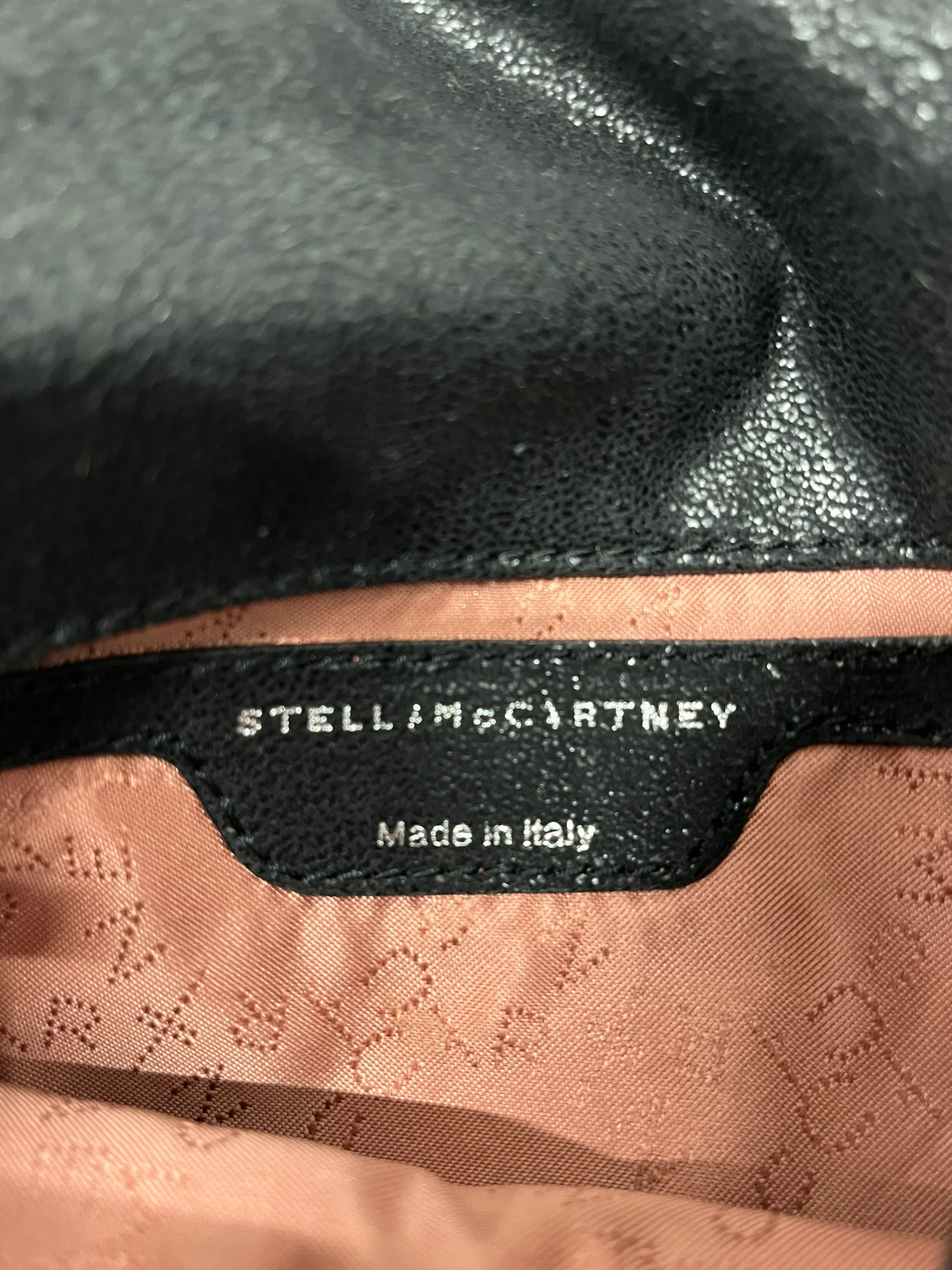 STELLAMcCARTNEY/Cross Body Bag/Suede/BLK/CUBAN CHAIN TRIM