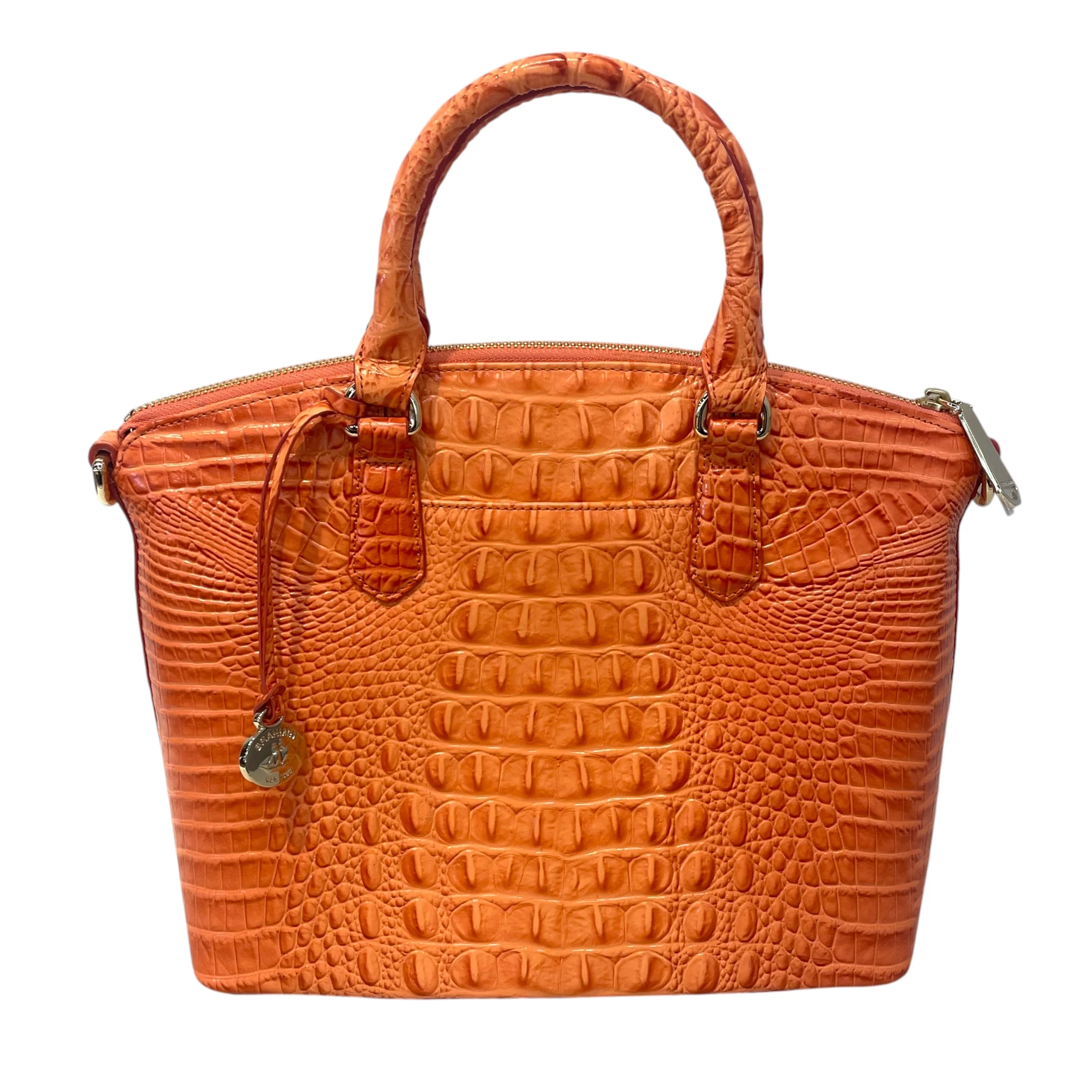 Brahmin/Cross Body Bag/Animal Pattern/Leather/PNK/Duxbury Satchel in Peach