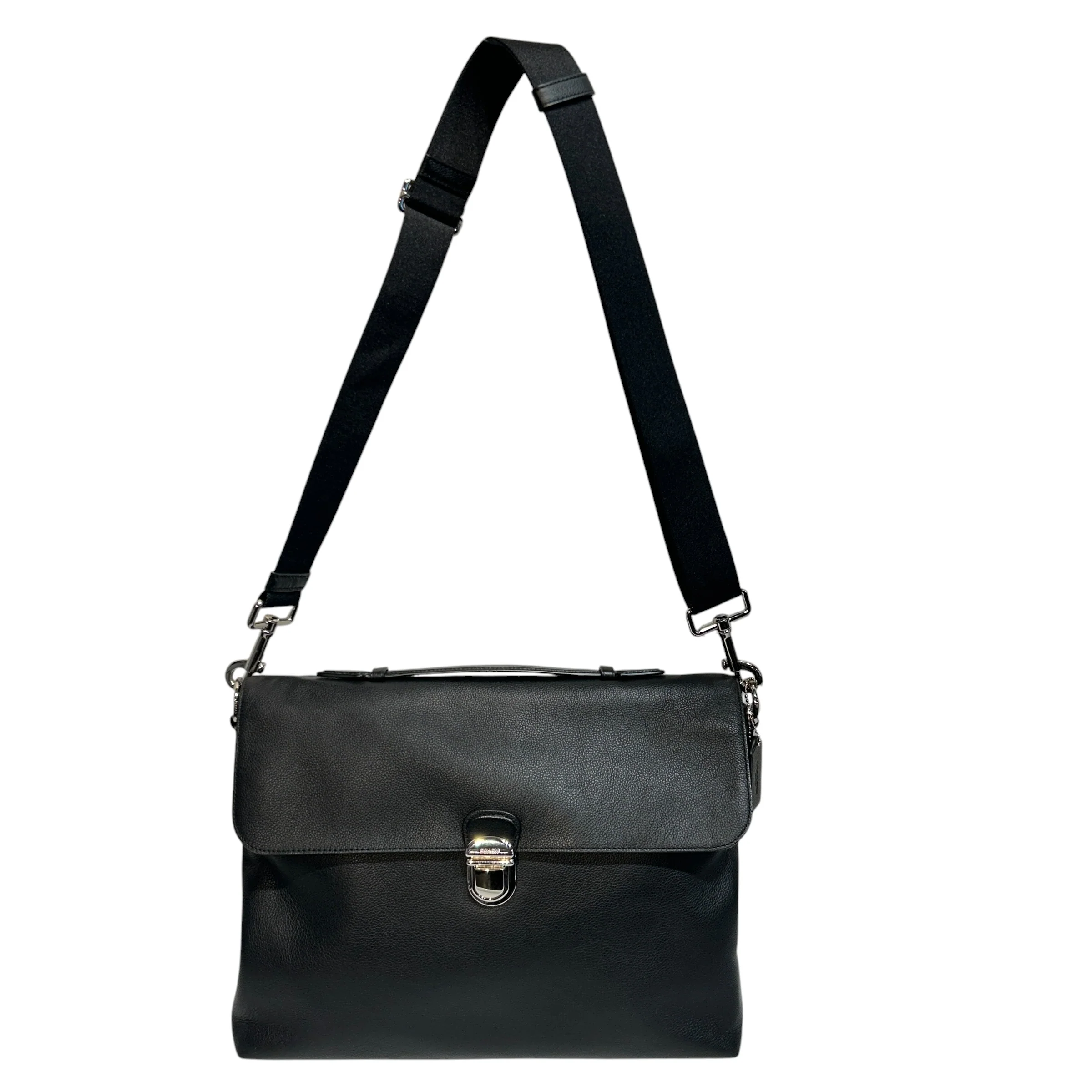 COACH/Briefcase/Leather/BLK/Flap briefcase