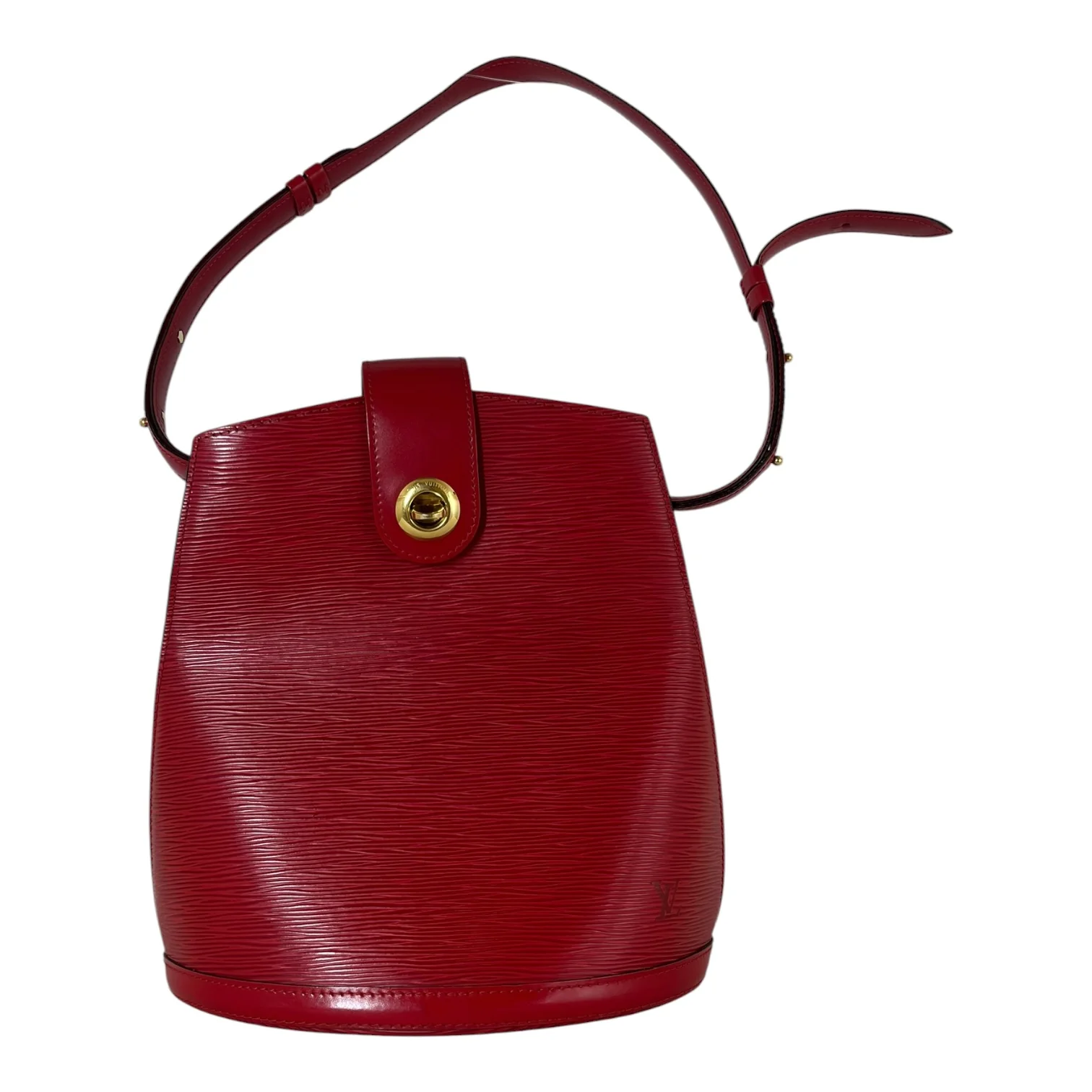 LOUIS VUITTON/Basket Bag/Leather/RED/GOLD TURN LOCK
