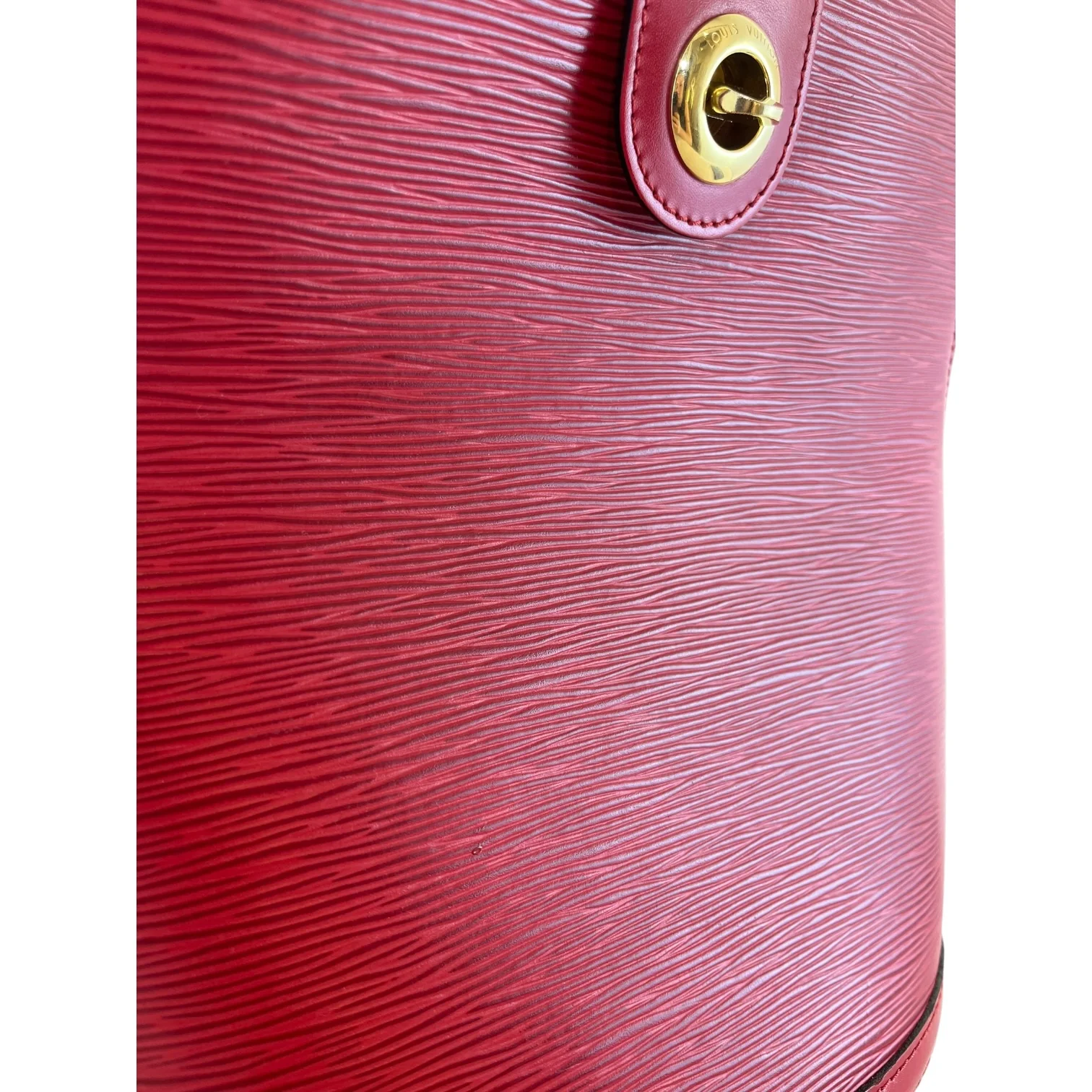 LOUIS VUITTON/Basket Bag/Leather/RED/GOLD TURN LOCK
