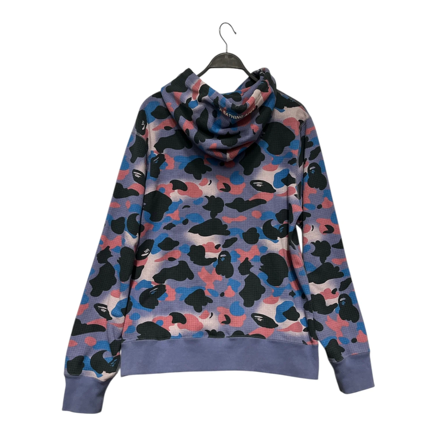 A BATHING APE/Hoodie/XL/Camouflage/Cotton/PPL/grid camo purple