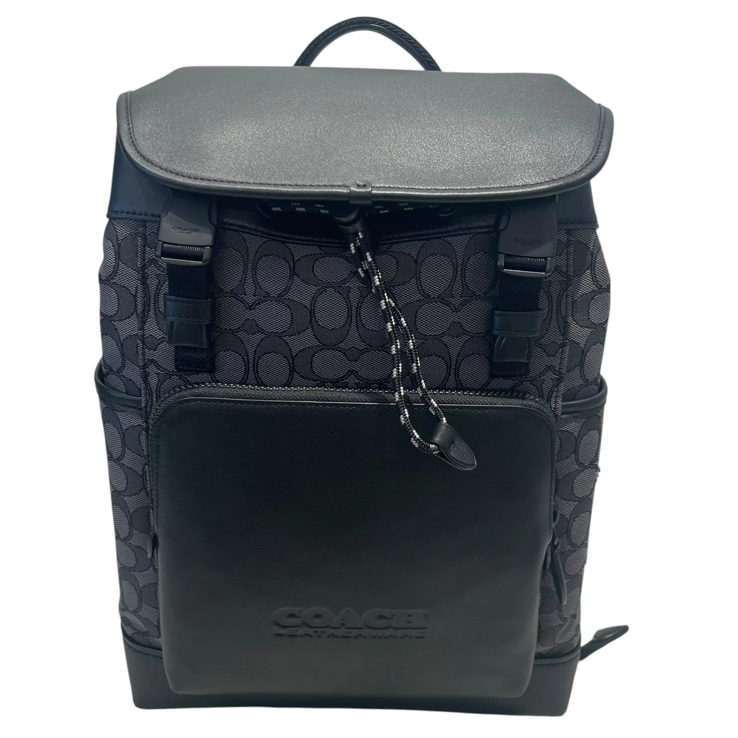 COACH/Backpack/Monogram/Leather/BLK/League Flap Backpack