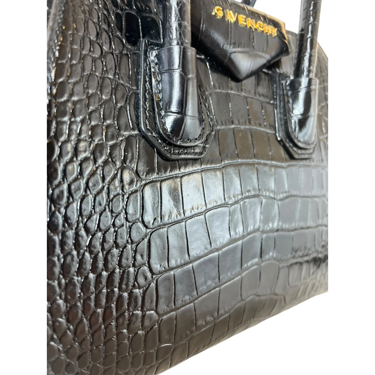 GIVENCHY/Hand Bag/Animal Pattern/Leather/BLK/ANTIGONA