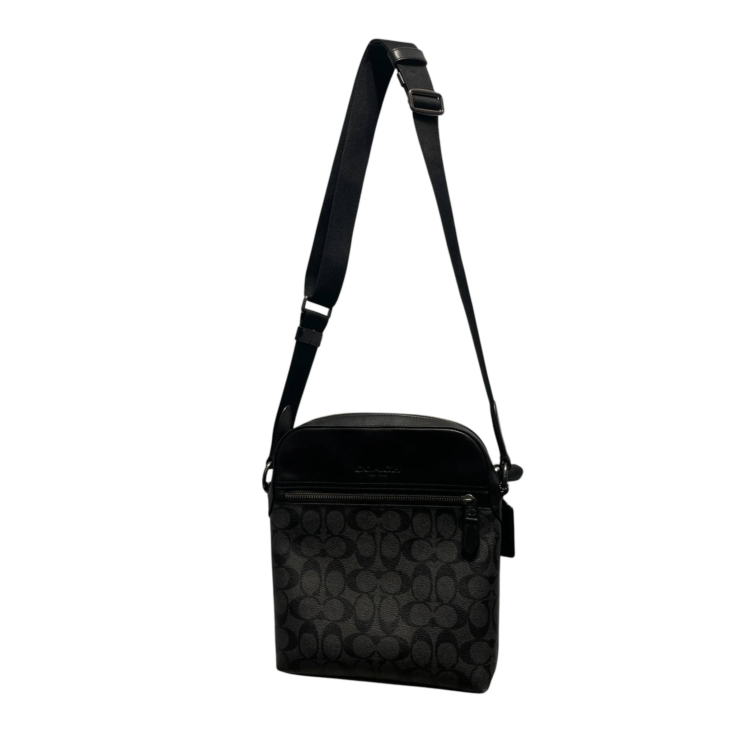 COACH/Cross Body Bag/Monogram/Leather/BLK/