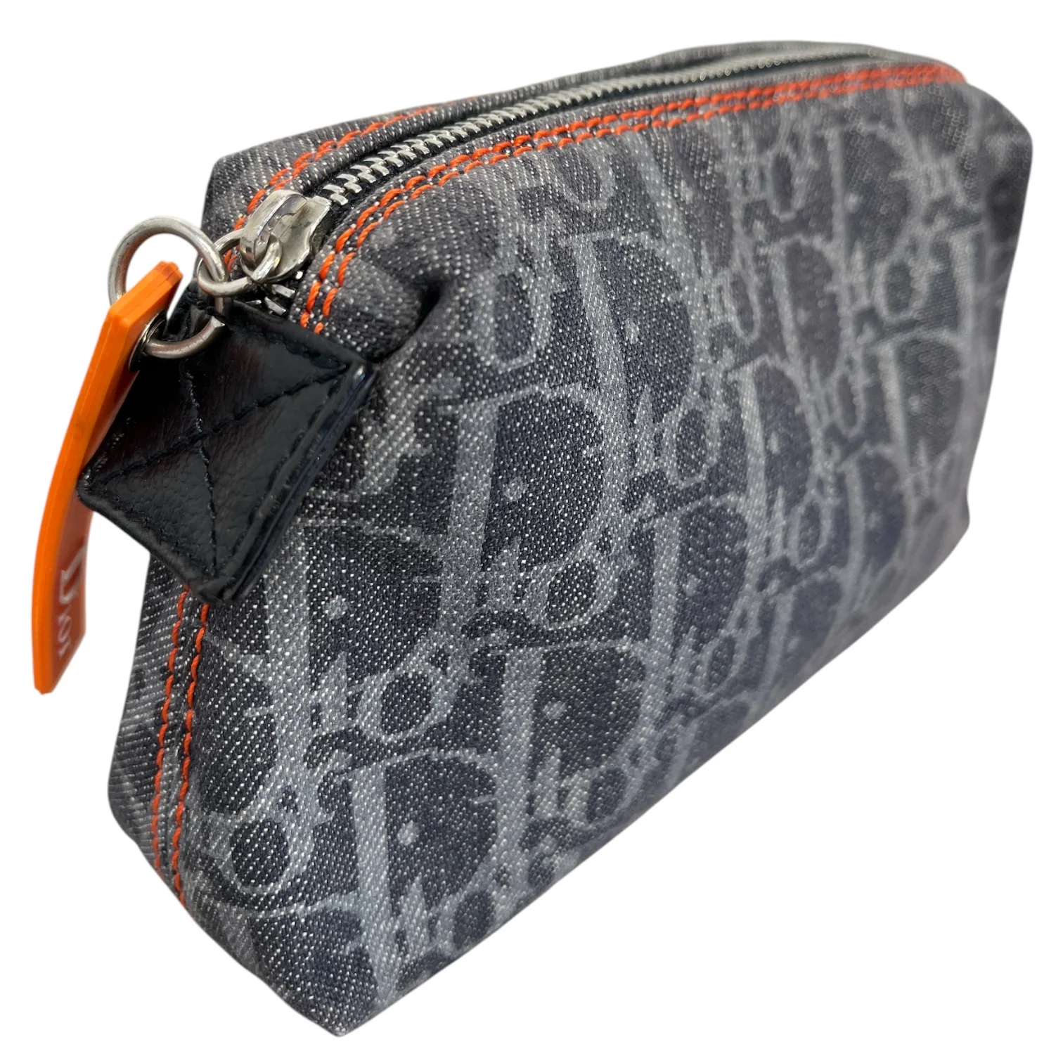 Christian Dior/Pouch/Monogram/Cotton/NVY/TROTTER DENIM COSMETIC BAG