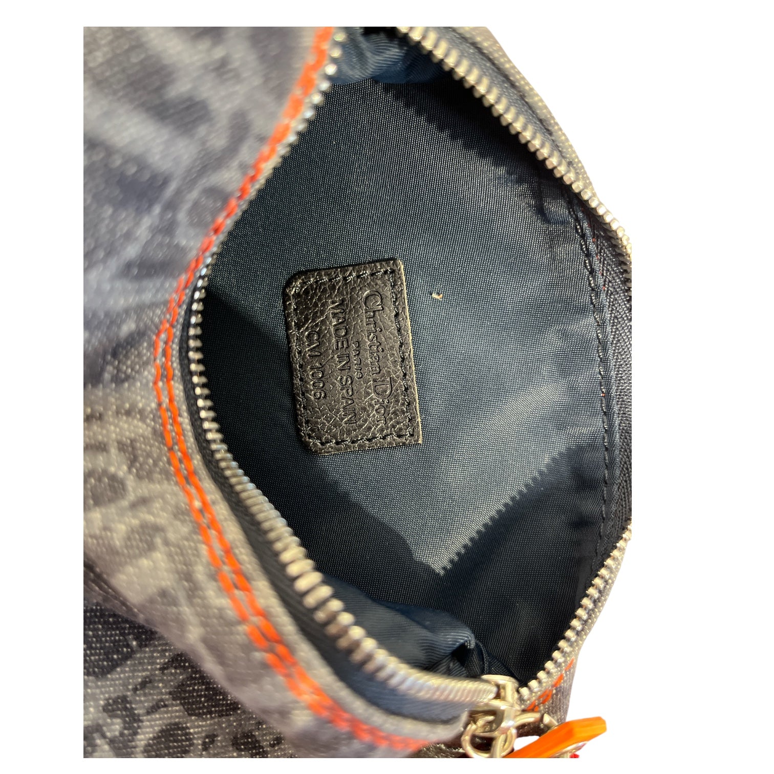 Christian Dior/Pouch/Monogram/Cotton/NVY/TROTTER DENIM COSMETIC BAG