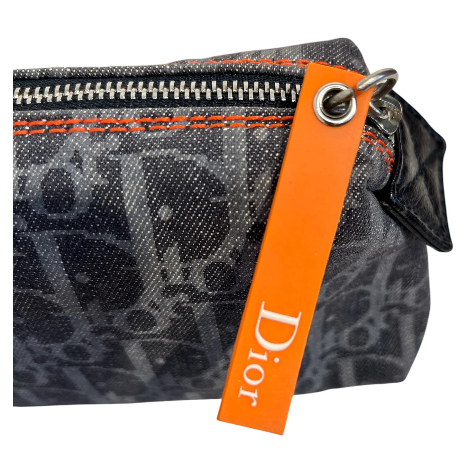 Christian Dior/Pouch/Monogram/Cotton/NVY/TROTTER DENIM COSMETIC BAG