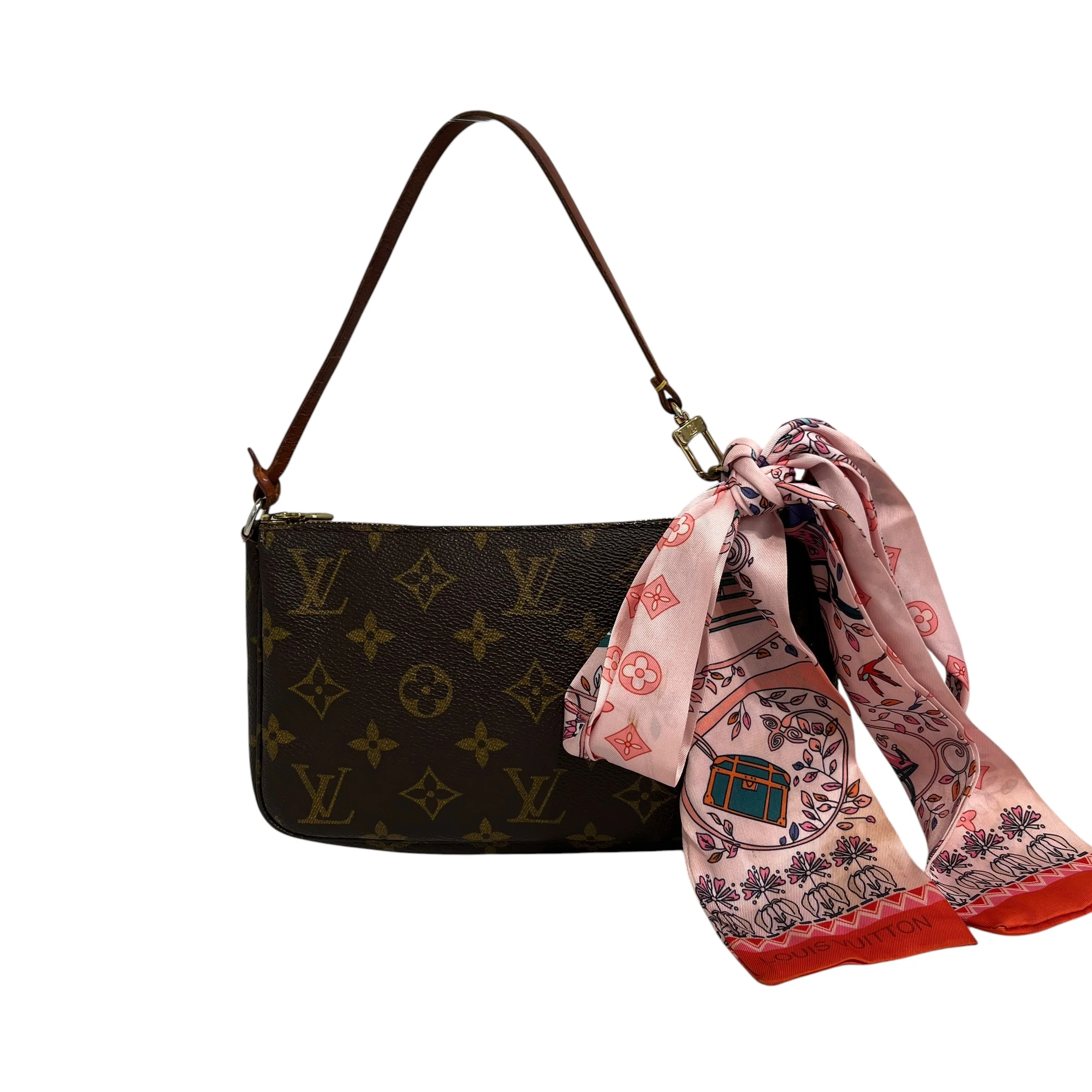 LOUIS VUITTON/Clutch Bag/Leather/BRW/Small Strap Clutch