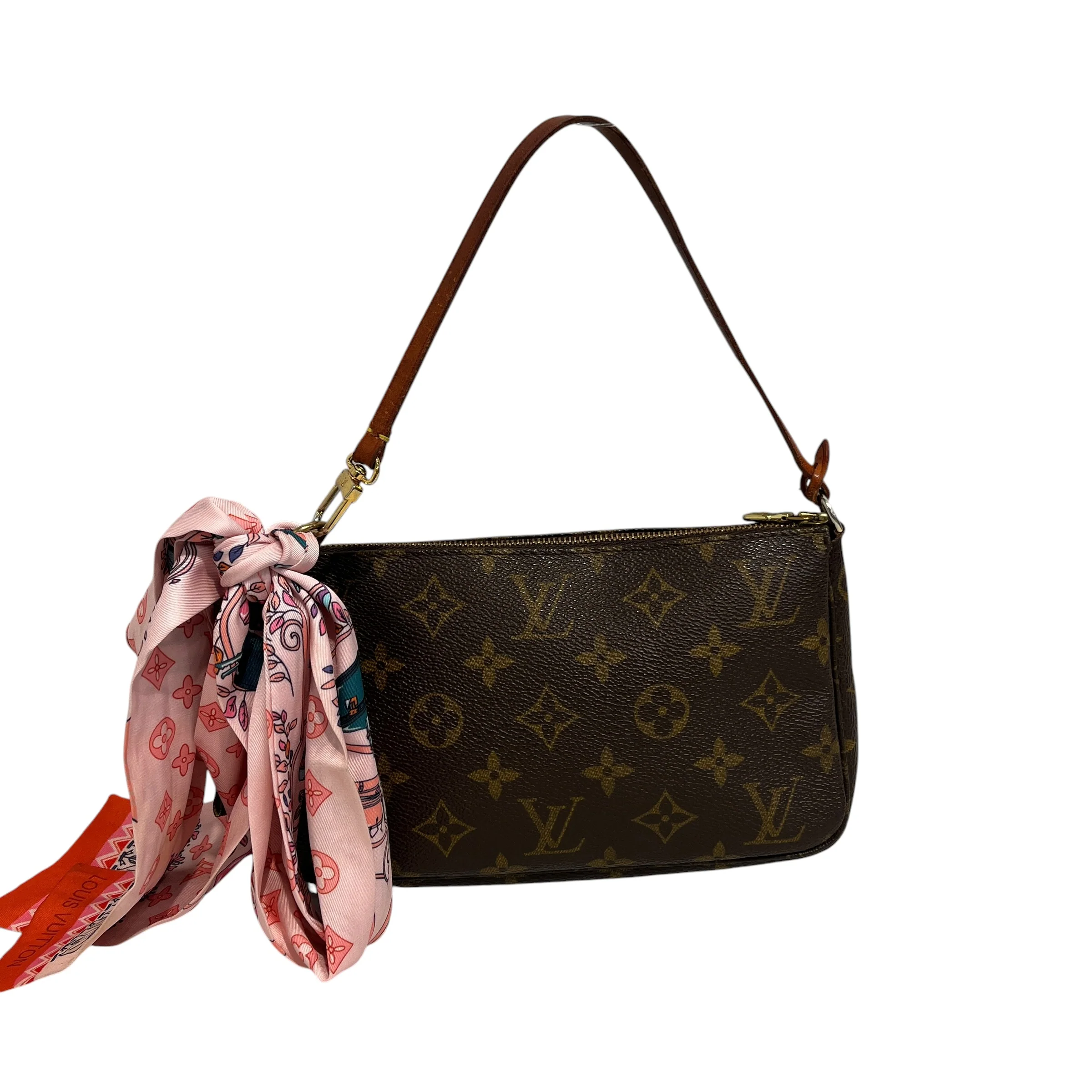 LOUIS VUITTON/Clutch Bag/Leather/BRW/Small Strap Clutch