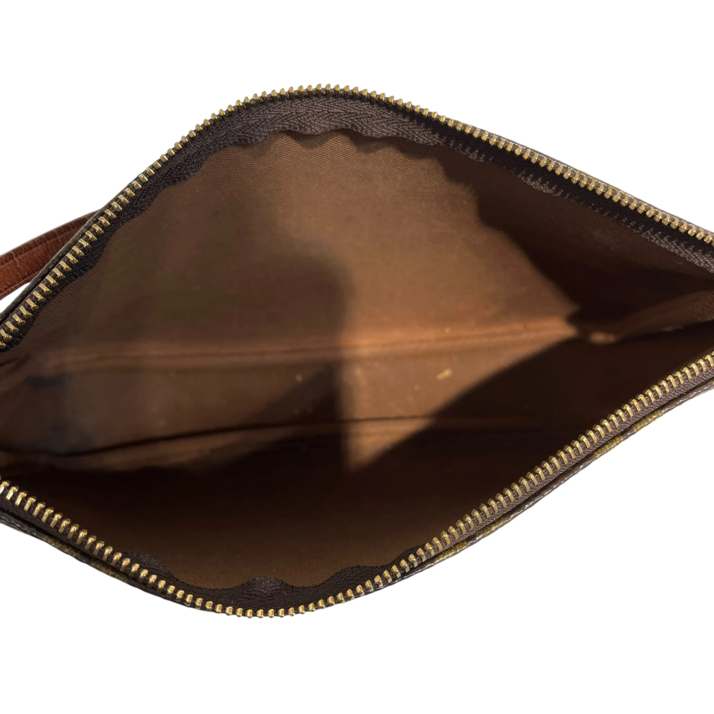 LOUIS VUITTON/Clutch Bag/Leather/BRW/Small Strap Clutch