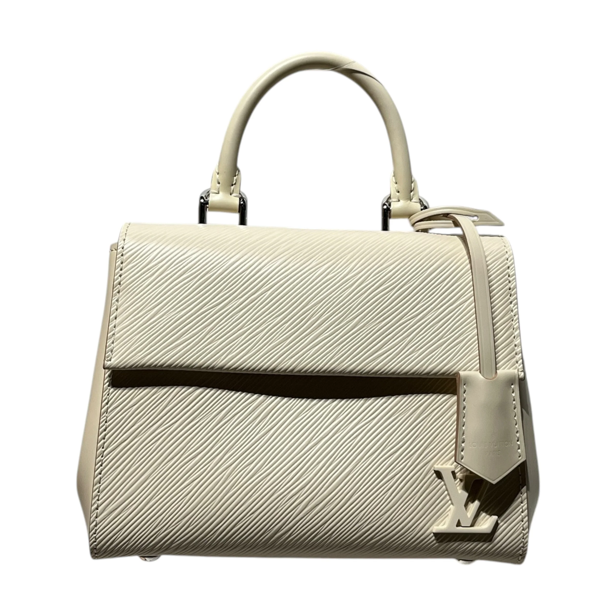 LOUIS VUITTON/Hand Bag/Leather/WHT/Epi Cluny Mini with Logo Strap