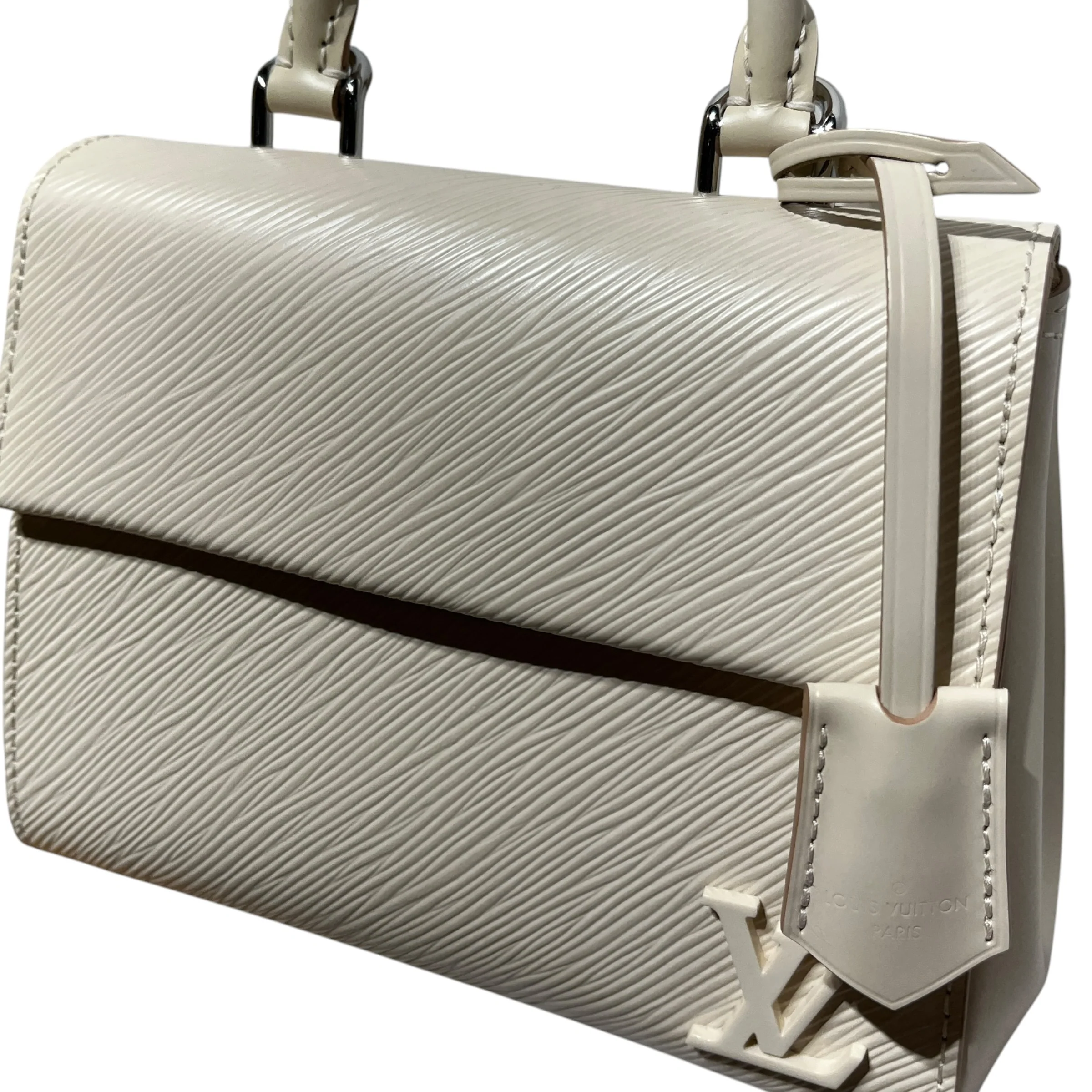 LOUIS VUITTON/Hand Bag/Leather/WHT/Epi Cluny Mini with Logo Strap