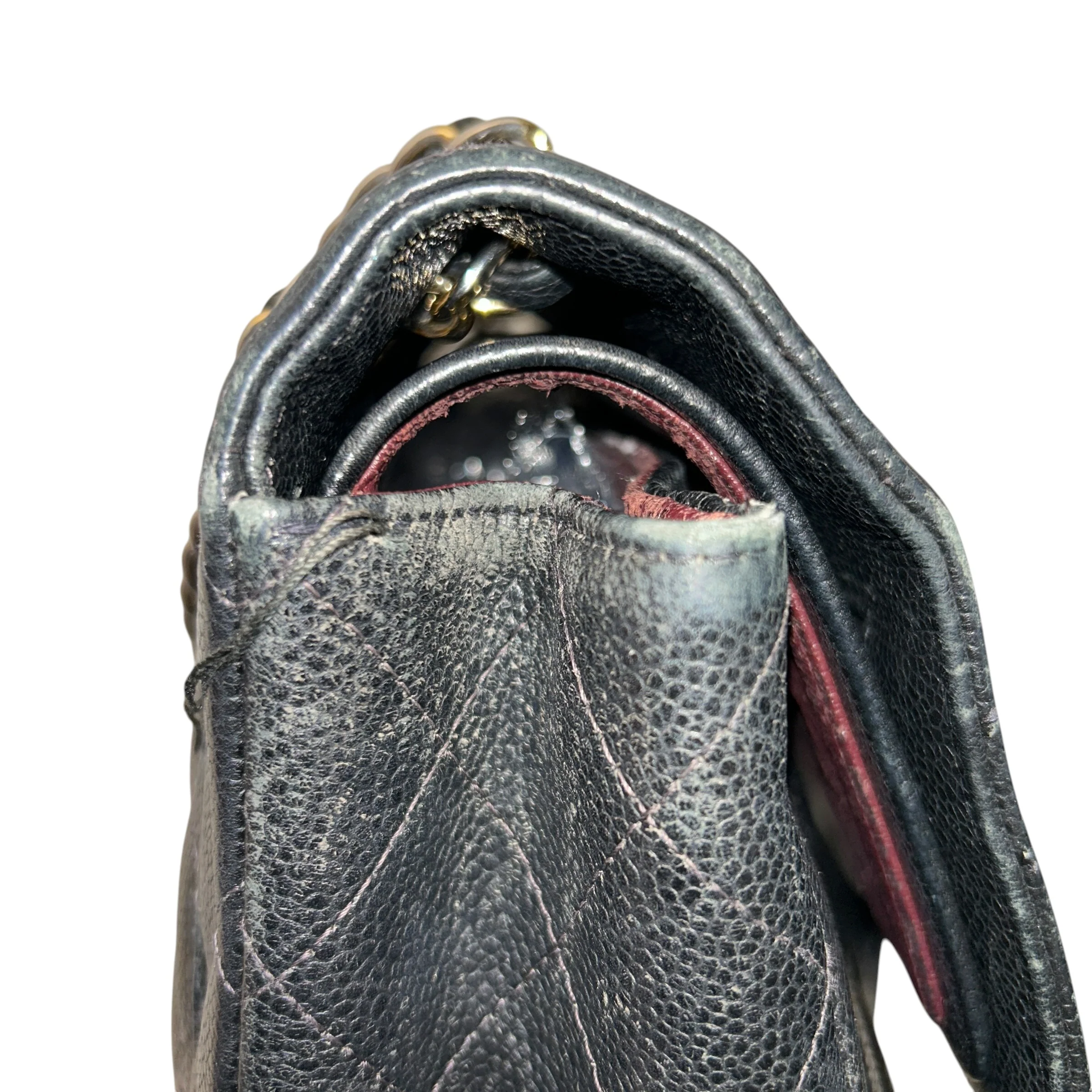 CHANEL/Hand Bag/Leather/BLK/Maxi Duouble flap