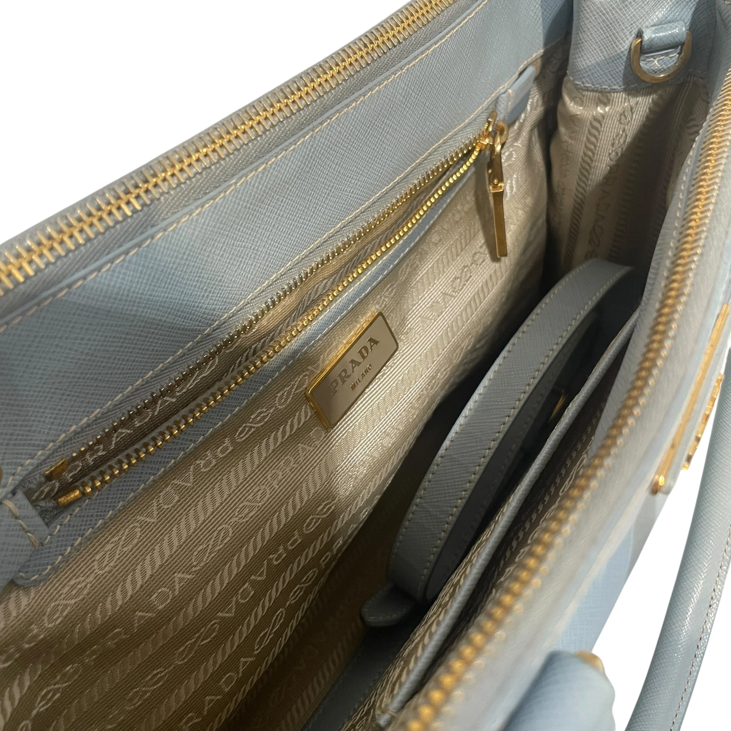 PRADA/Bag/Leather/BLU/Safiano Leather Bag