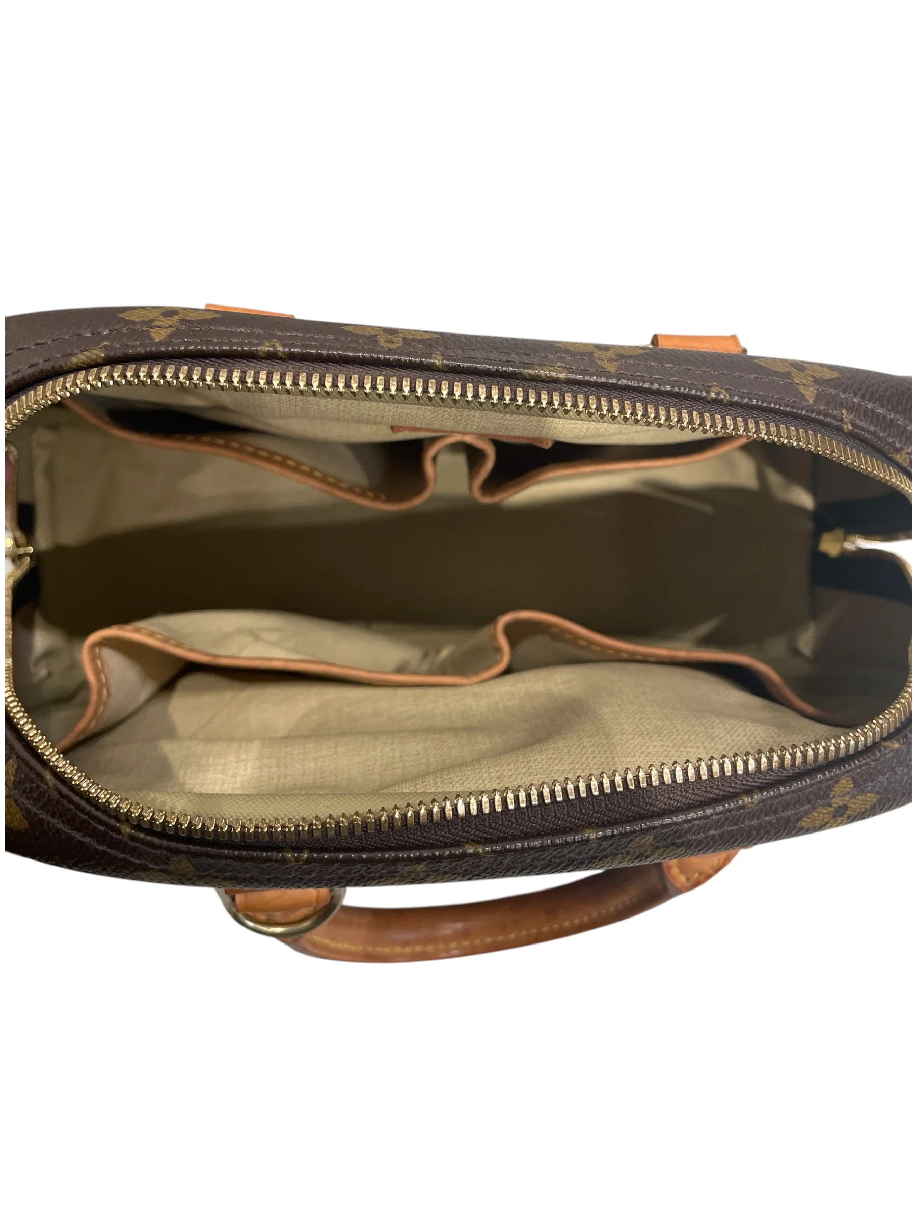 LOUIS VUITTON/Hand Bag/Monogram/Leather/BRW/DEAUVILLE BOWLING BAG