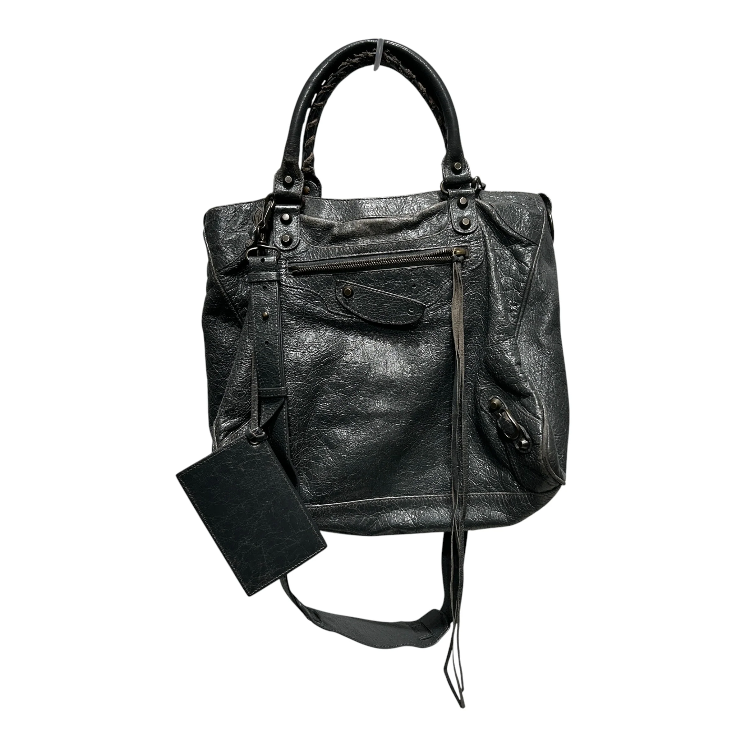 BALENCIAGA/Bag/Leather/GRY/VINTAGE CITY MOTOCROSS MEDIUM