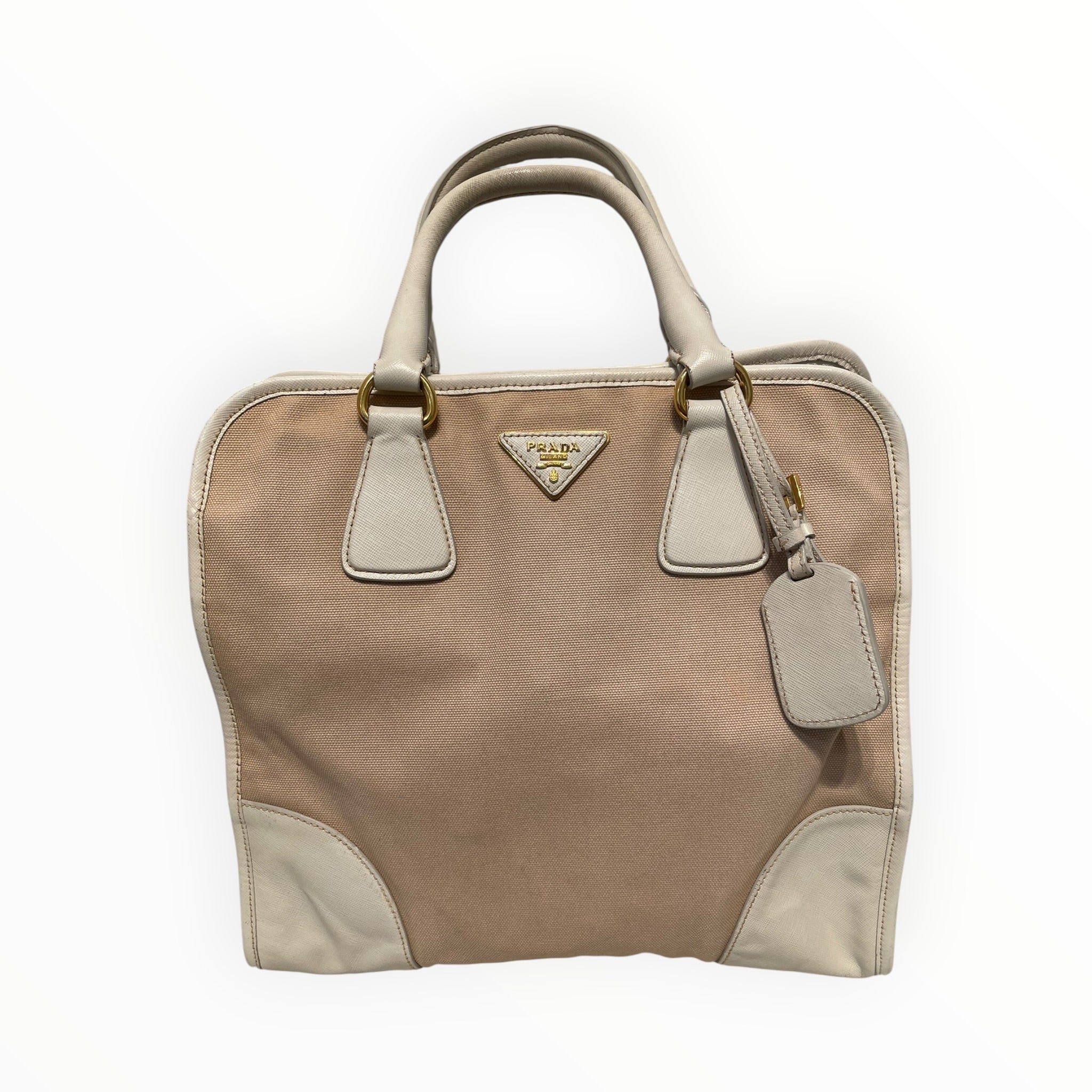 PRADA/Tote Bag/Cotton/CRM/CANAPA 2-WAY TOTE