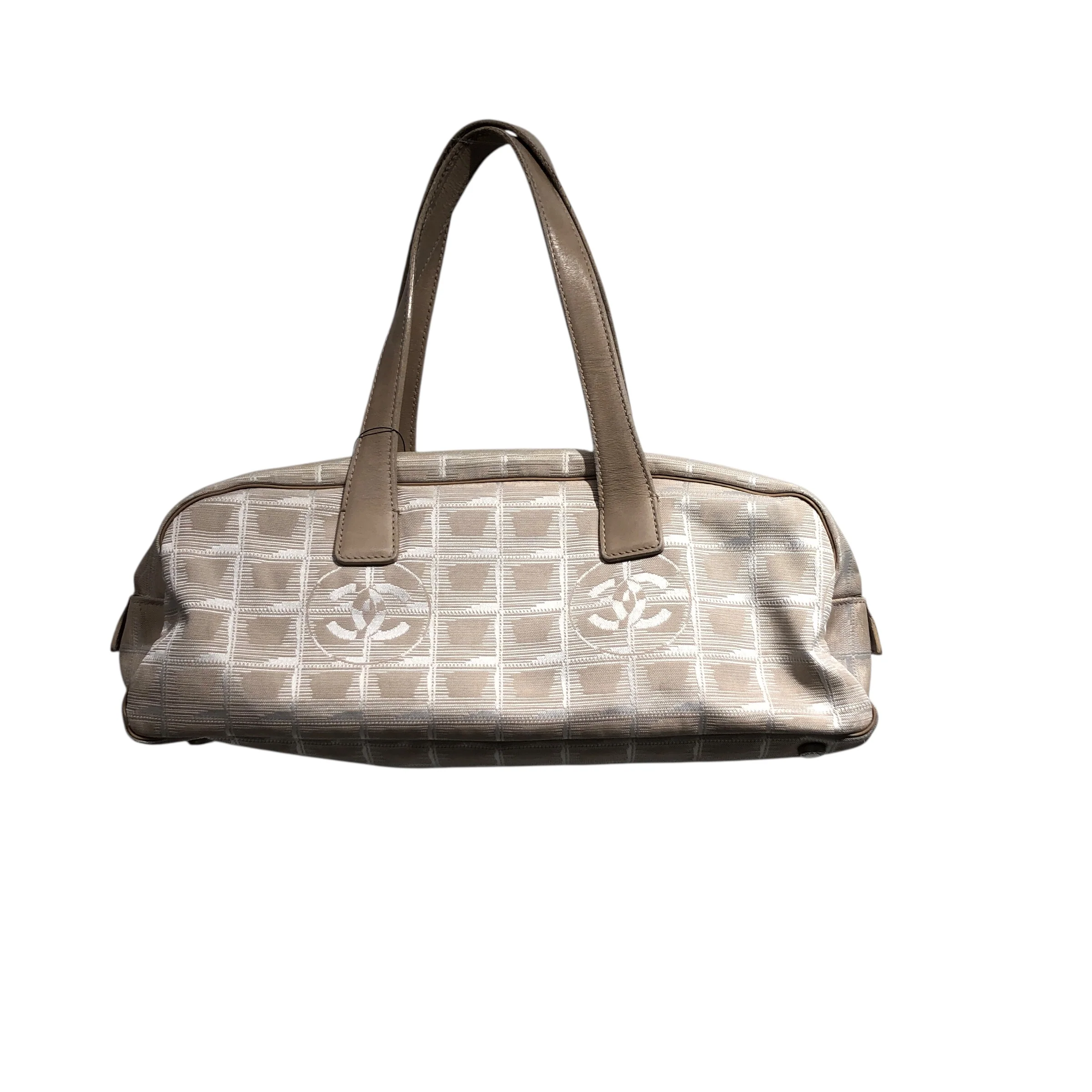 CHANEL/Hand Bag/Monogram/Nylon/CRM/Travel Line Handbag
