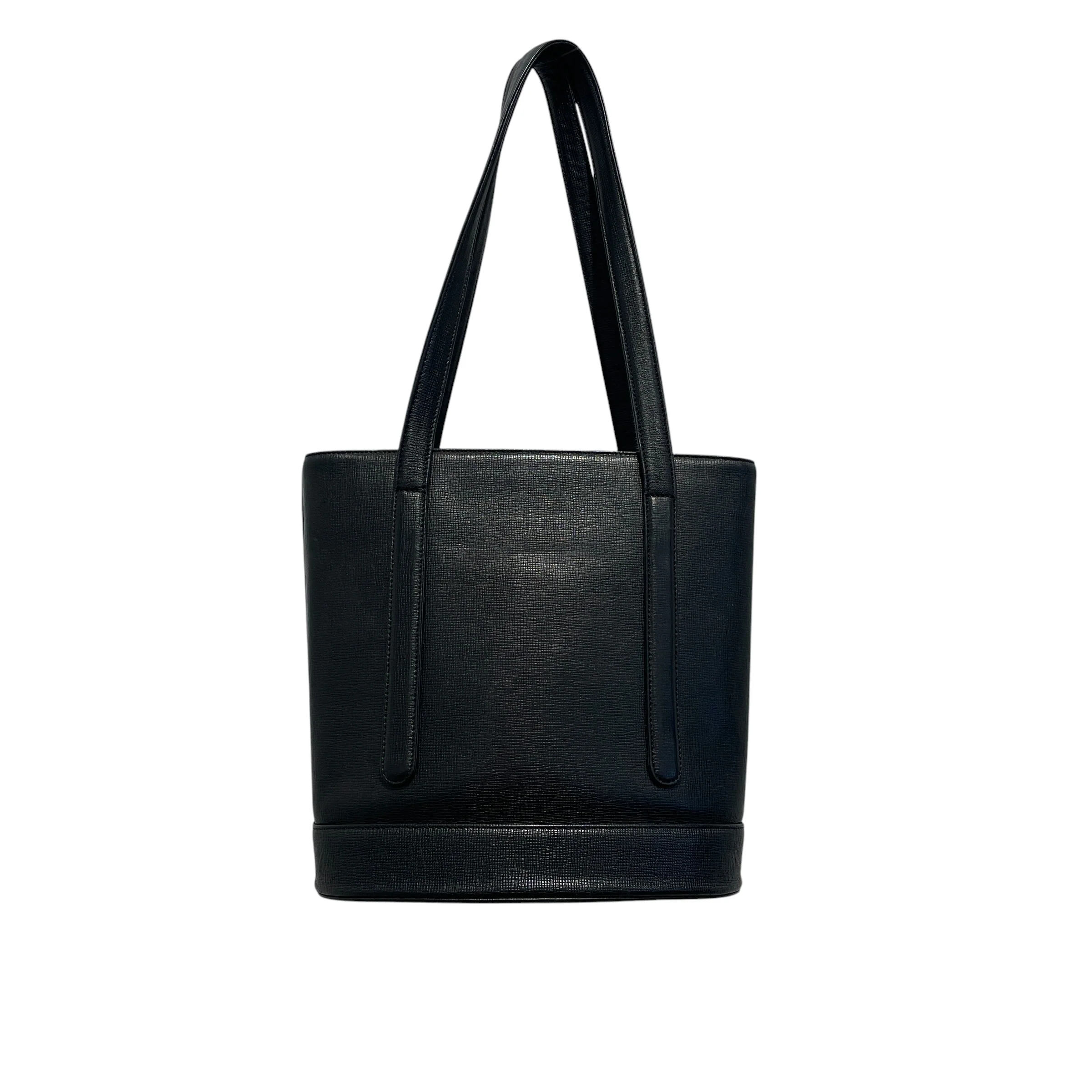 MCM/Tote Bag/Leather/BLK/Blavk tote w/ gold hardware