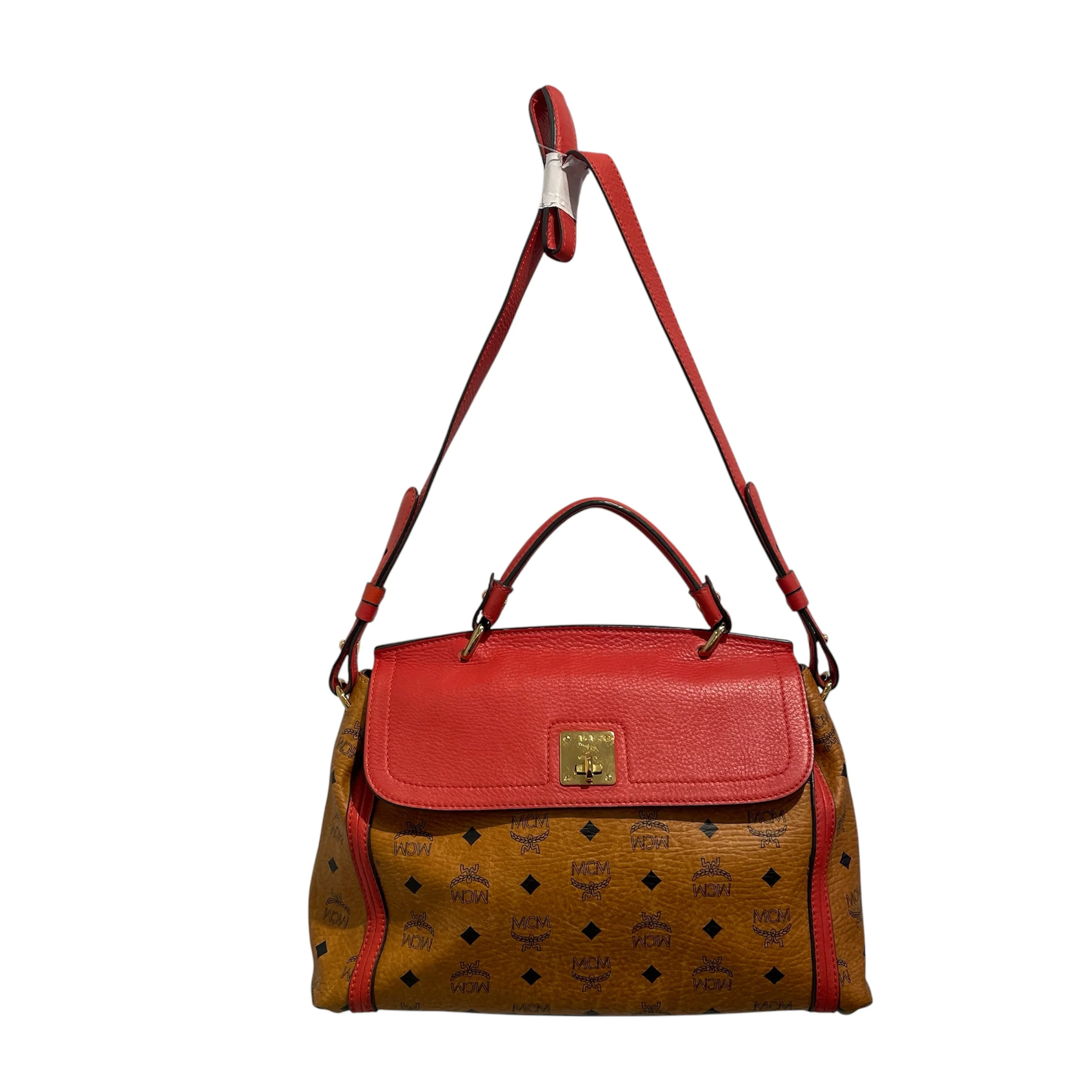 MCM/Bag/Monogram/Leather/CML/two-tone visetos satchel