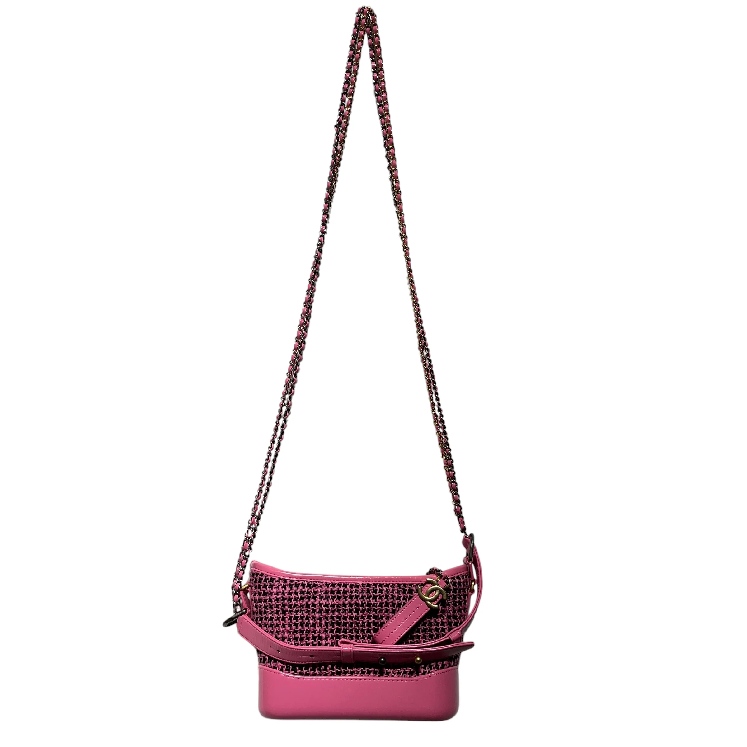 CHANEL/Cross Body Bag/Leather/PNK/CALFSKIN TWEED GABRIELLE