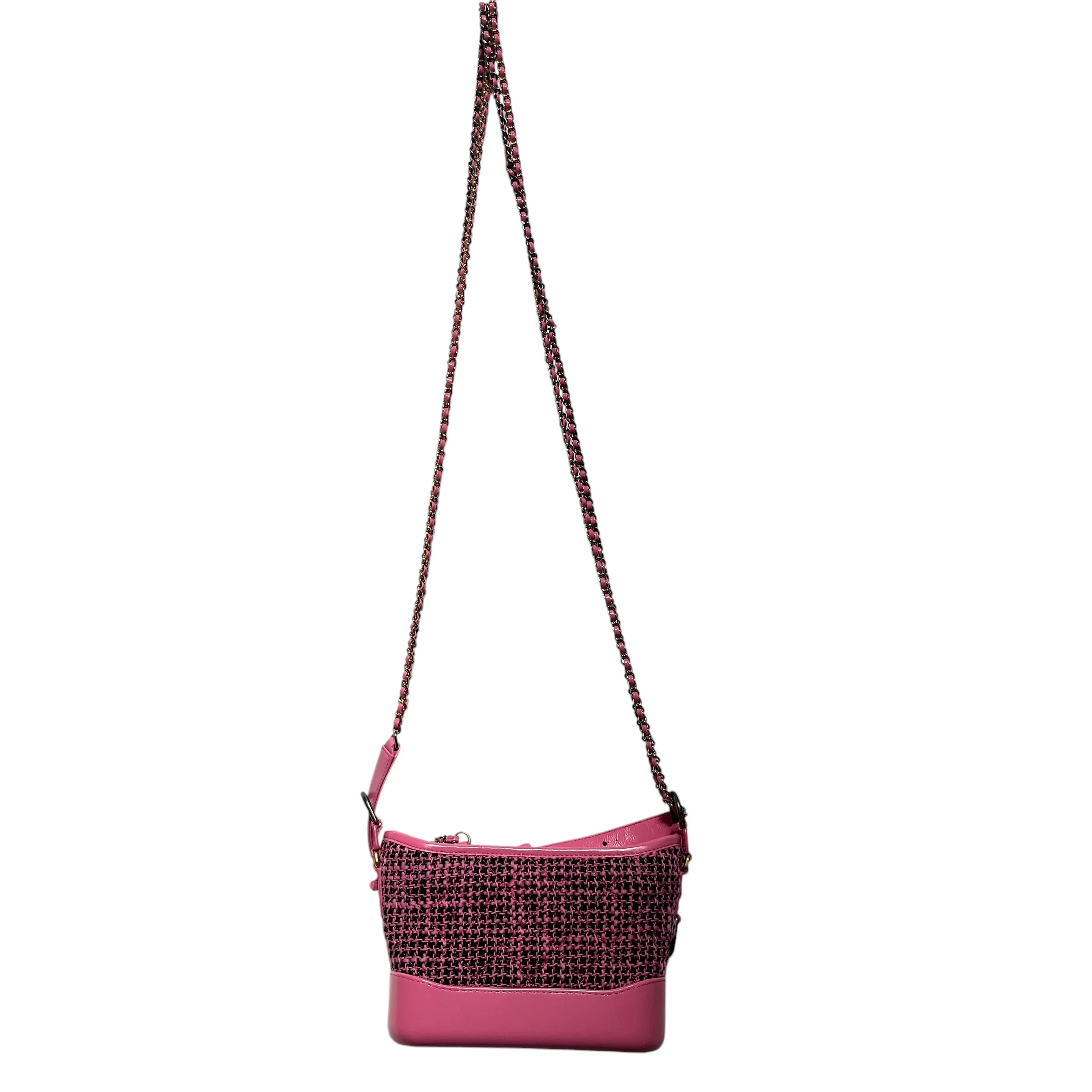 CHANEL/Cross Body Bag/Leather/PNK/CALFSKIN TWEED GABRIELLE