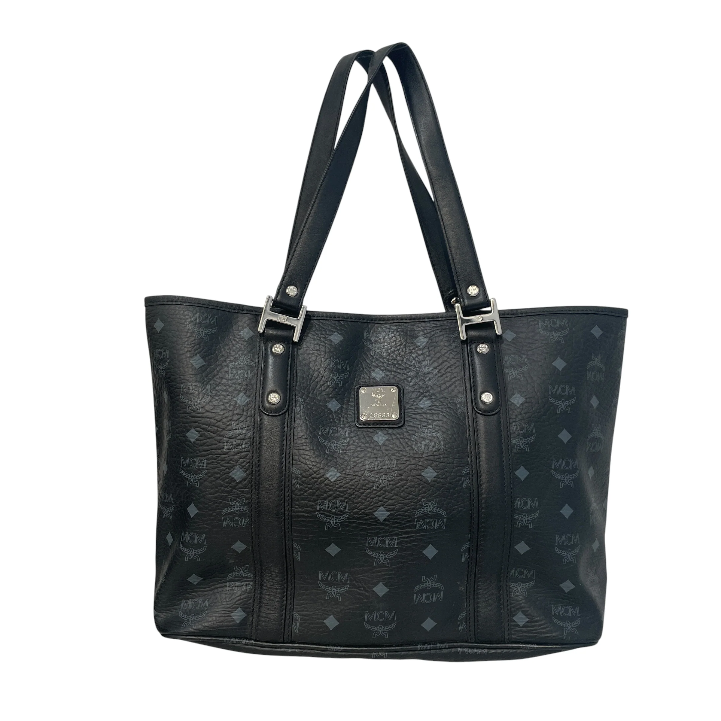 MCM/Bag/Monogram/Leather/BLK/Monogram Tote bag