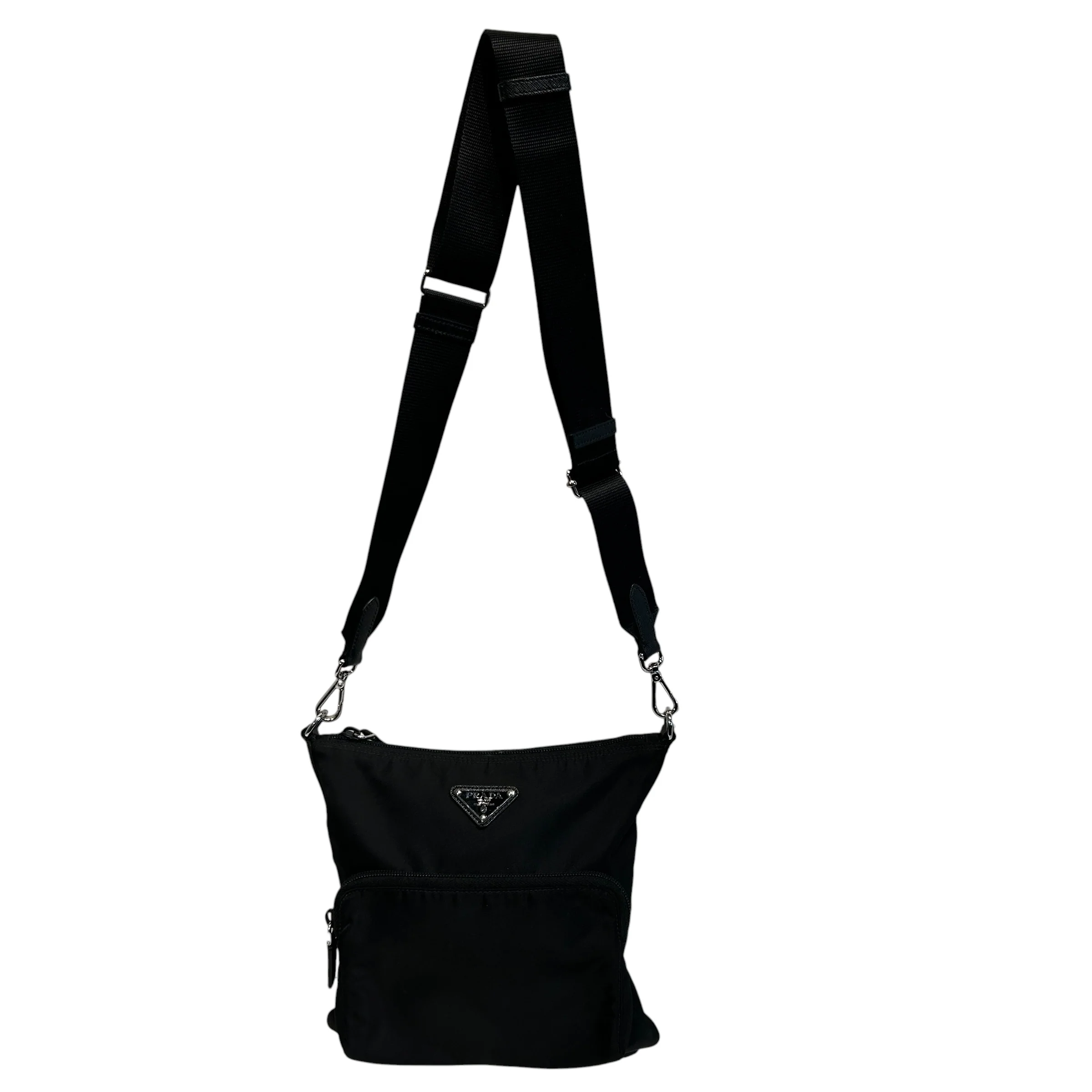 PRADA/Cross Body Bag/Nylon/BLK/TESSUTO SLING