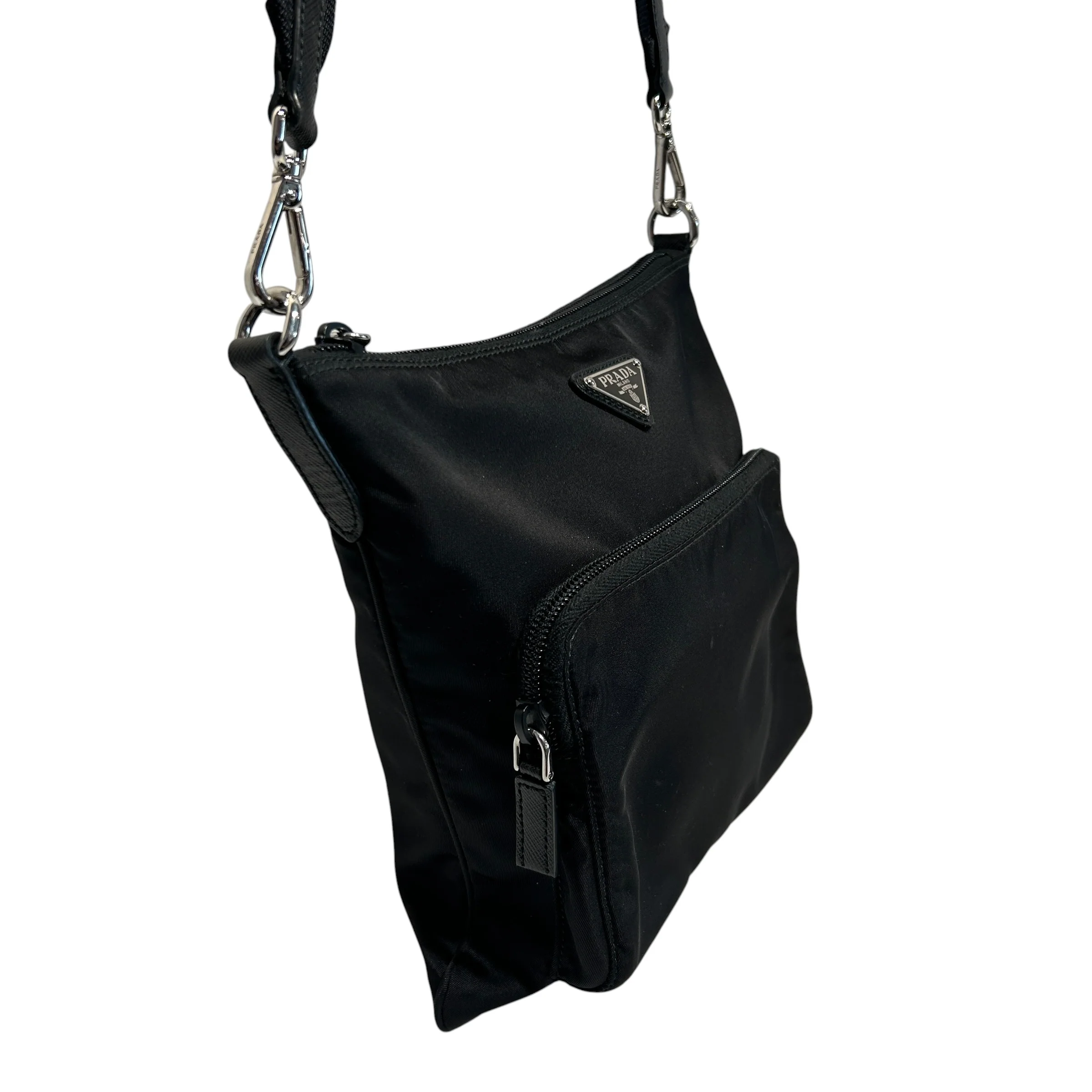 PRADA/Cross Body Bag/Nylon/BLK/TESSUTO SLING