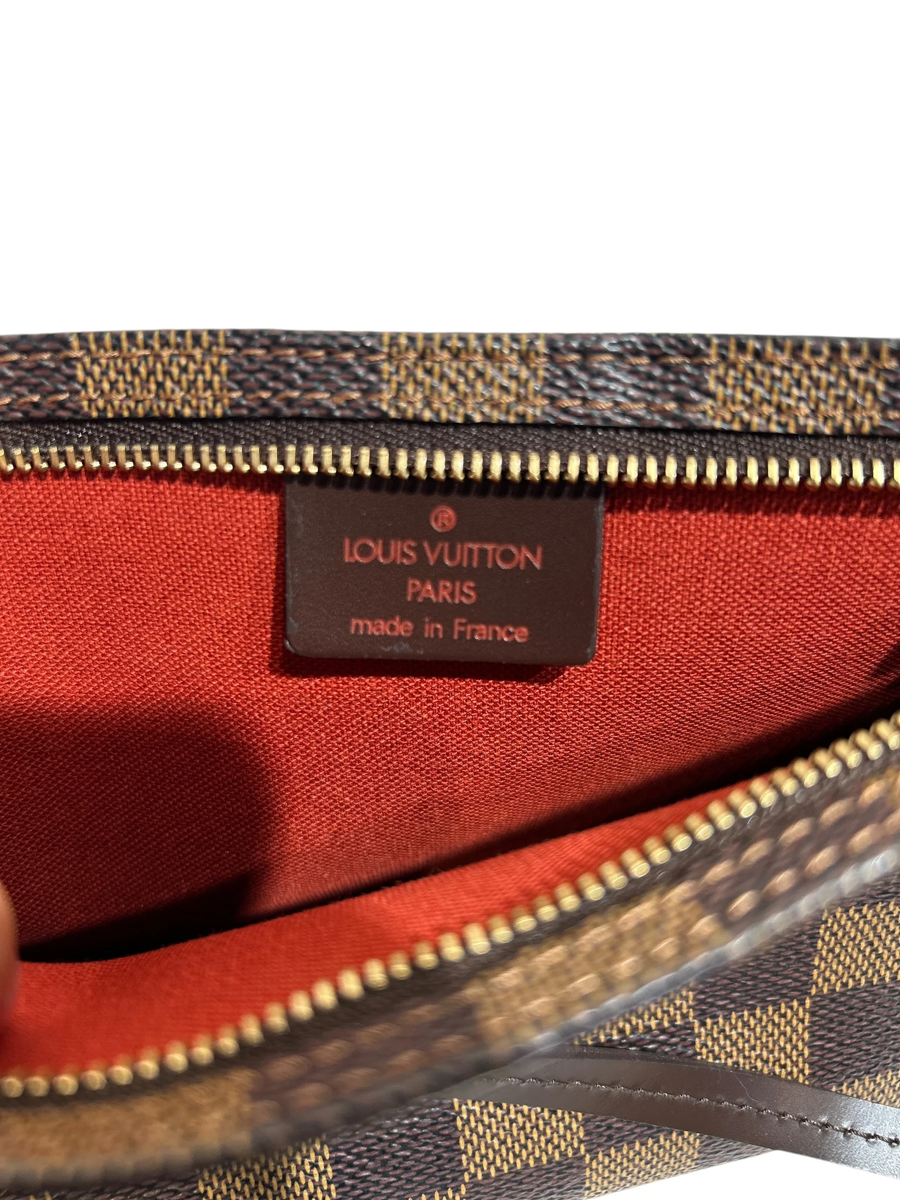 LOUIS VUITTON/Hand Bag/Monogram/Leather/BRW/DAMIER EBENE POCHETTE NAVONA