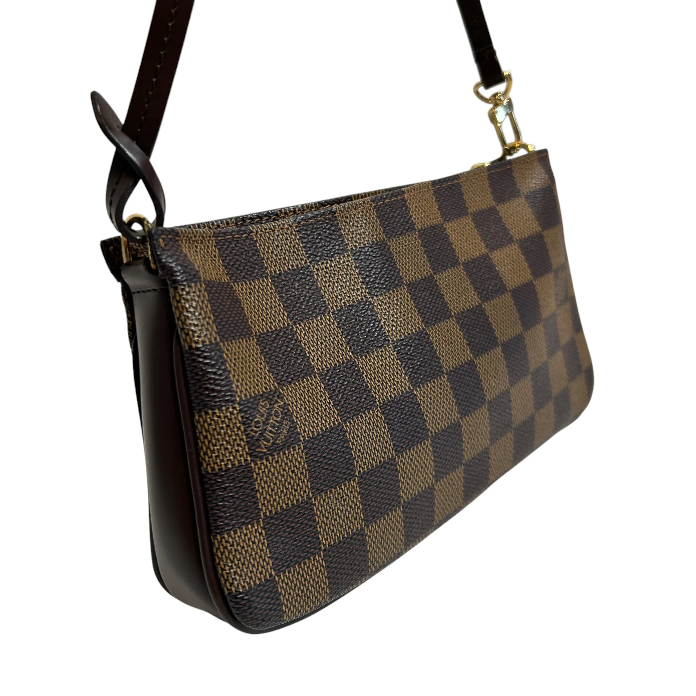 LOUIS VUITTON/Hand Bag/Monogram/Leather/BRW/DAMIER EBENE POCHETTE NAVONA