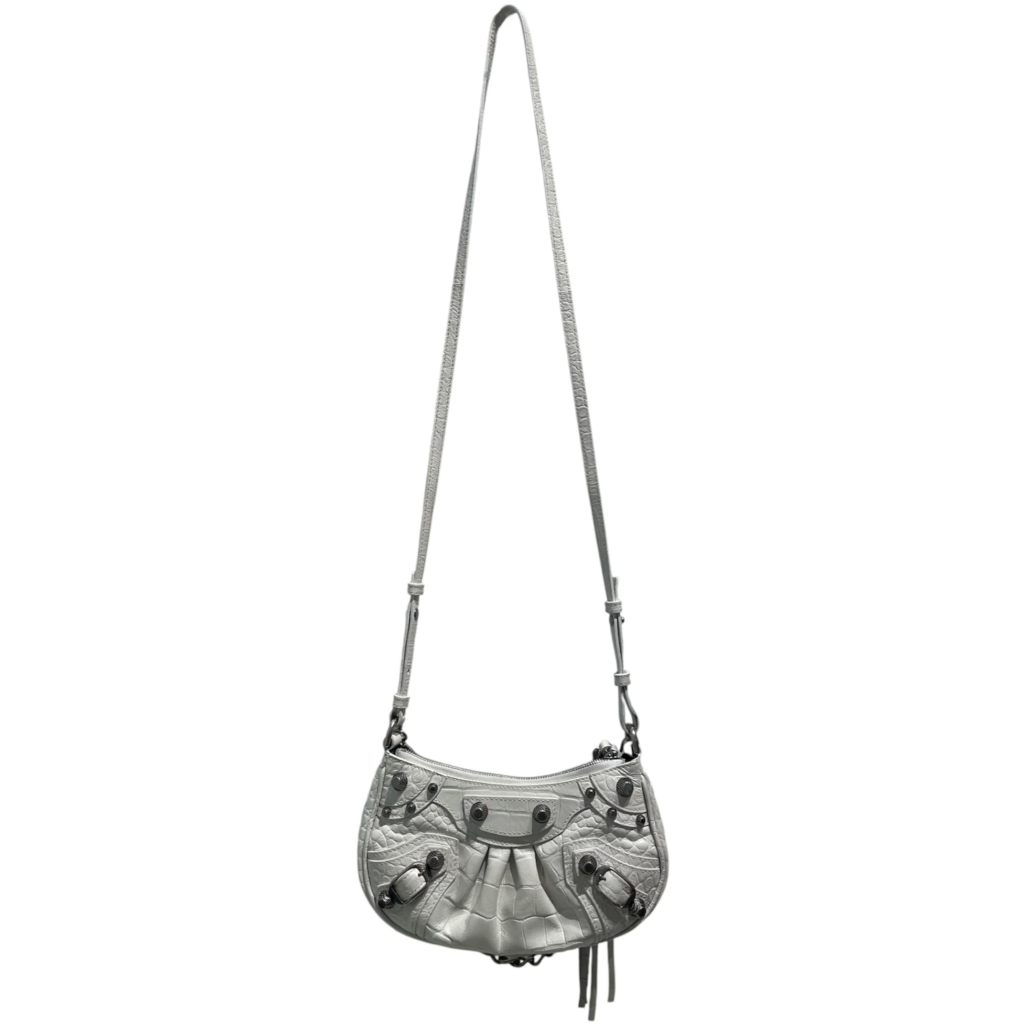 BALENCIAGA/Cross Body Bag/Leather/WHT/