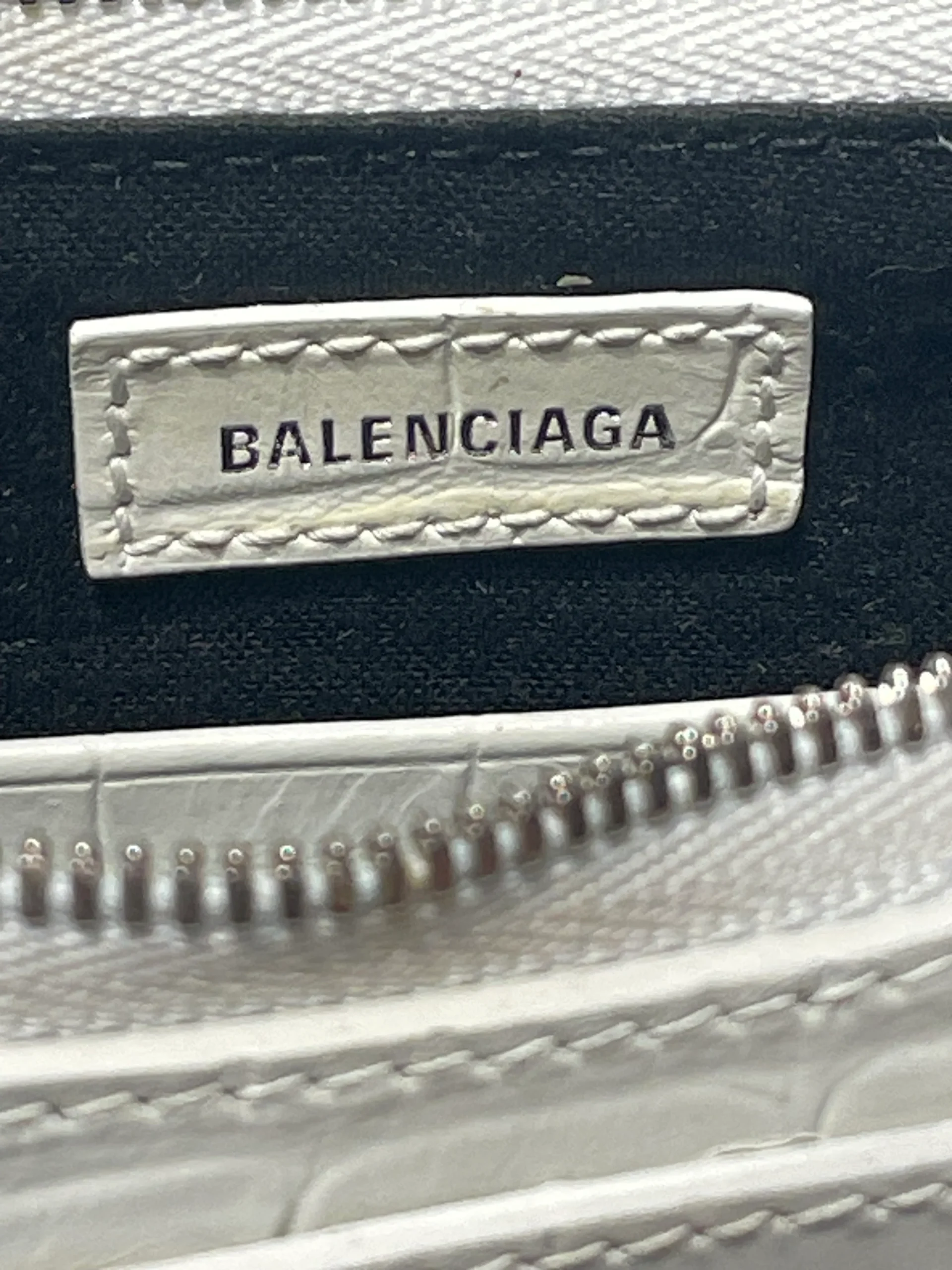 BALENCIAGA/Cross Body Bag/Leather/WHT/
