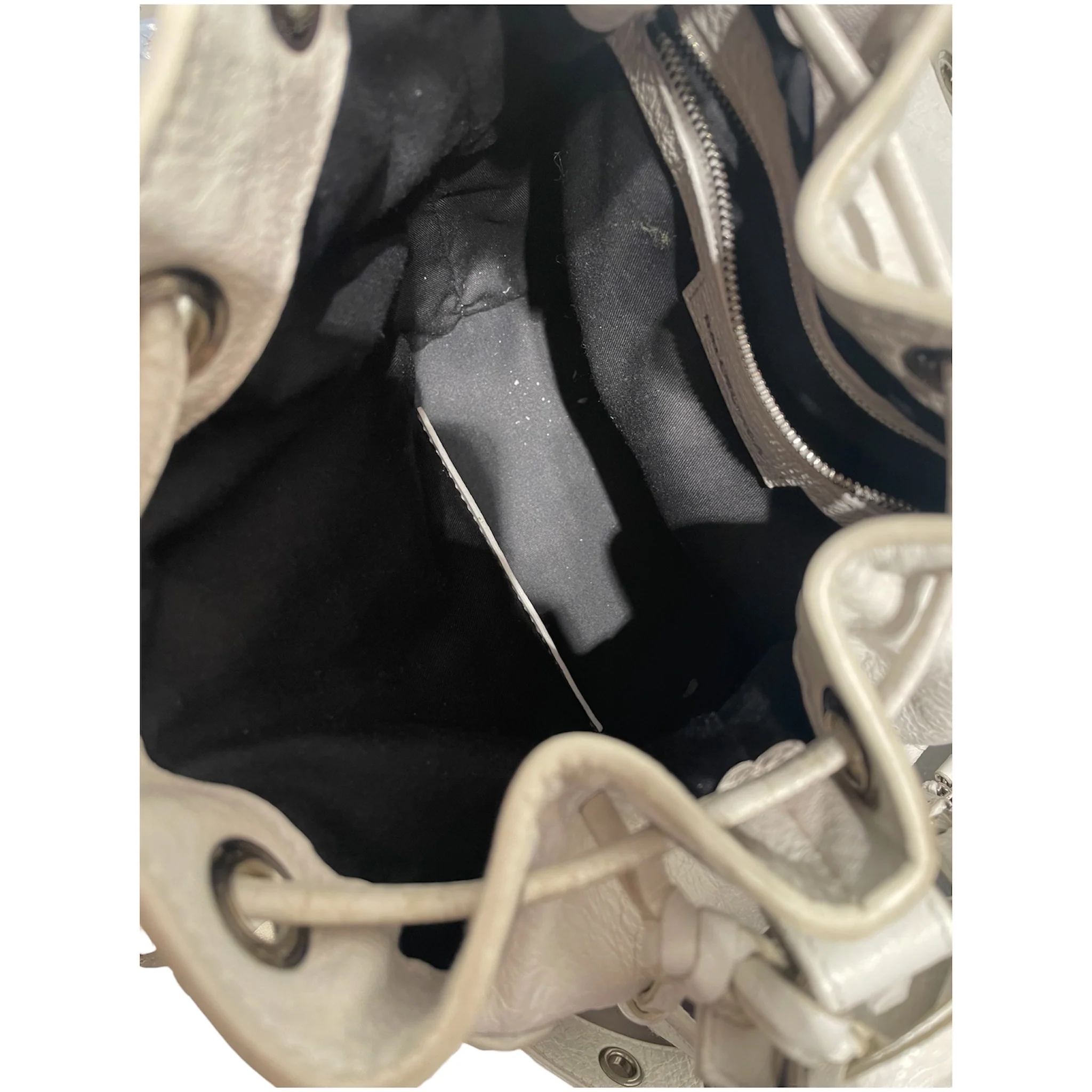 BALENCIAGA/Cross Body Bag/Leather/WHT/Le Cagole XS Bucket