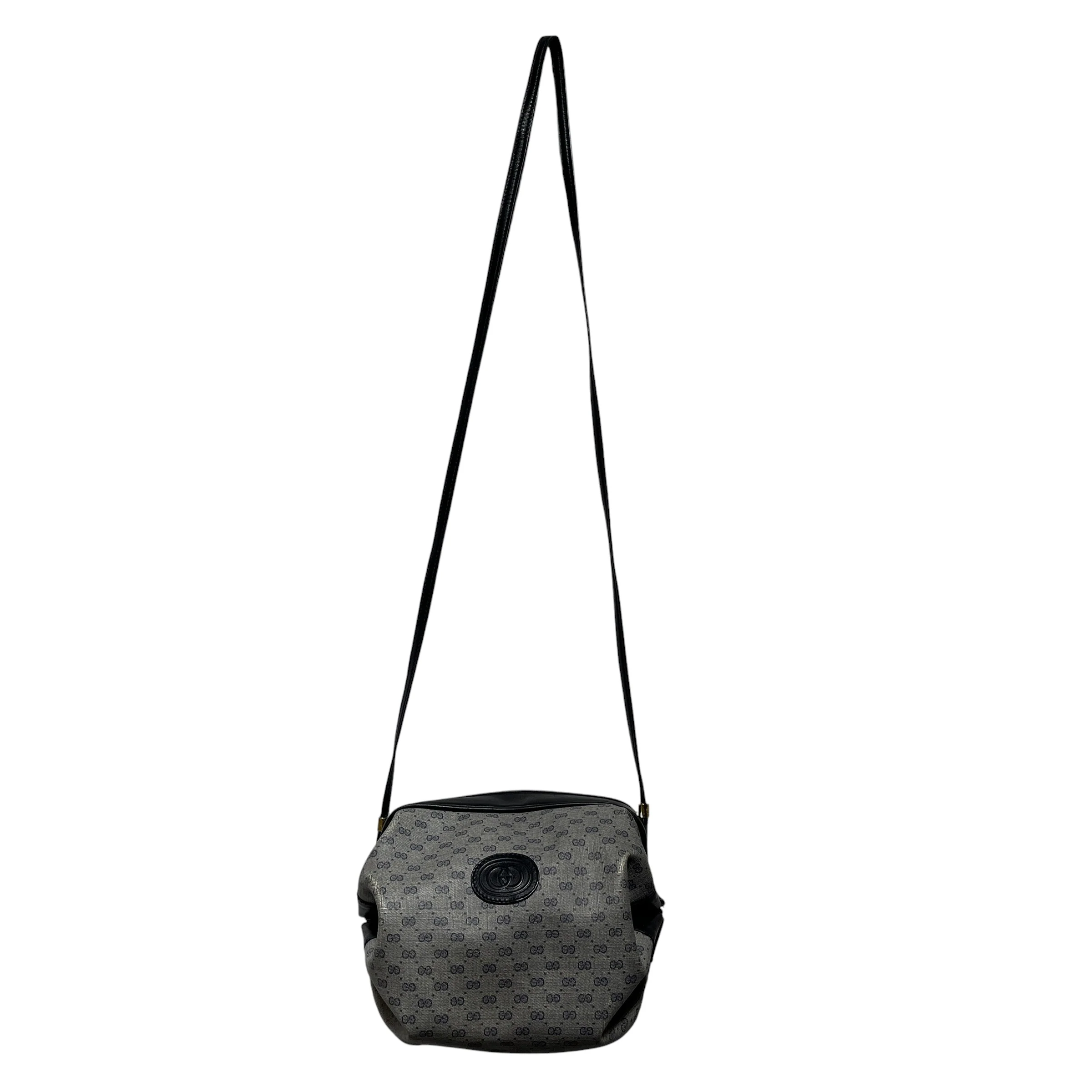 GUCCI/Cross Body Bag/Monogram/Leather/SLV/MICRO GG SUKEY BARREL