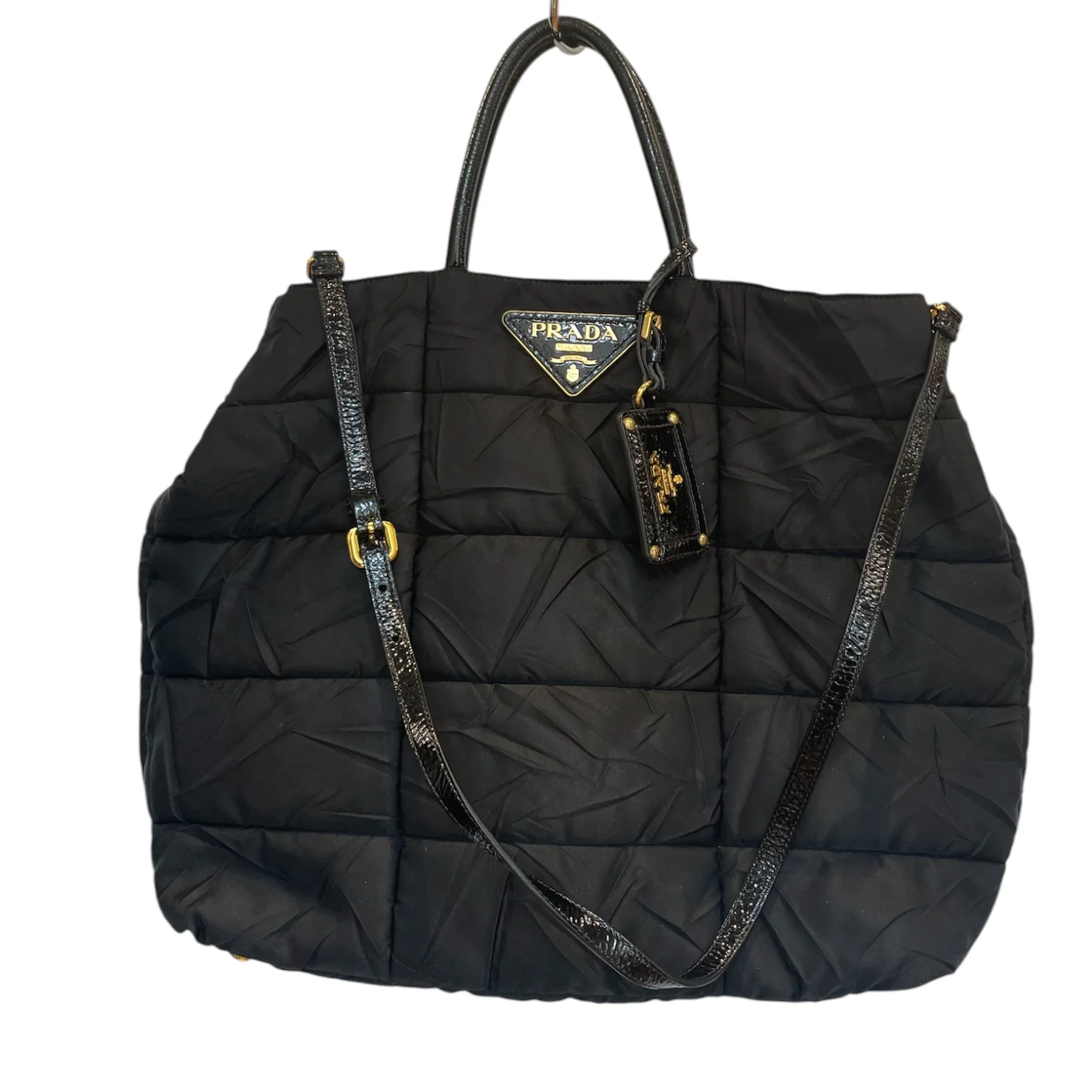 PRADA/Hand Bag/Nylon/BLK/black handbag