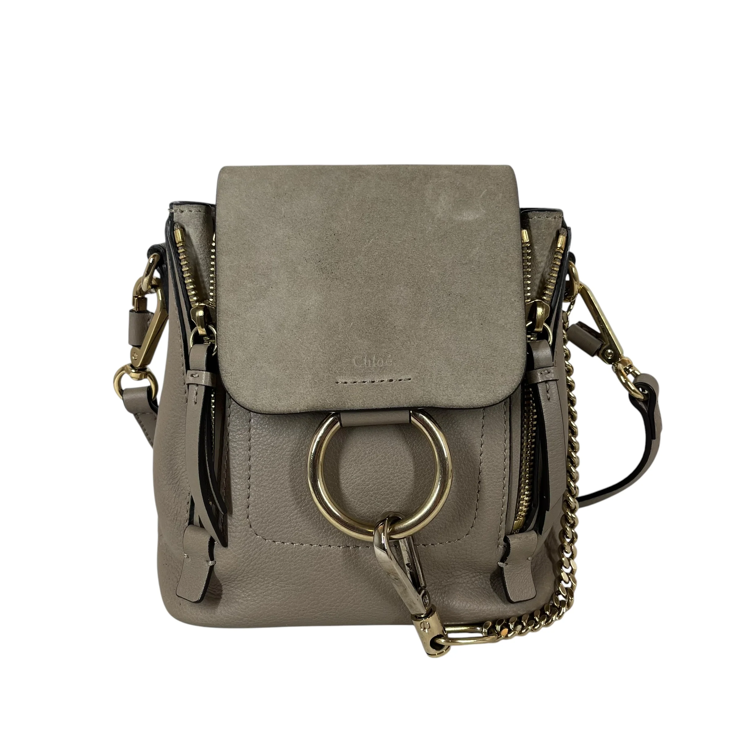 Chloe/Backpack/Leather/GRY/FAYE MINI BACKPACK