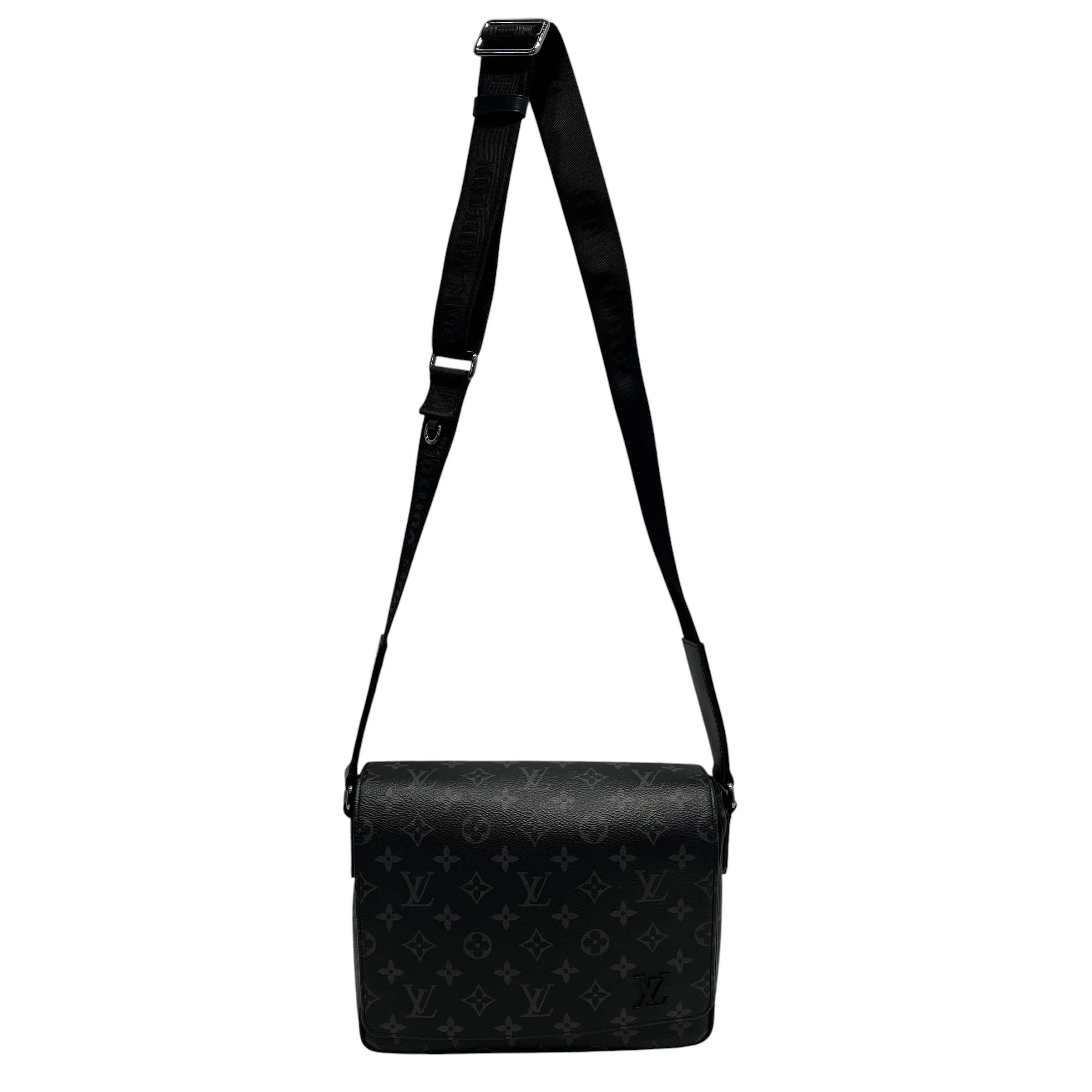 LOUIS VUITTON/Cross Body Bag/Monogram/Leather/BLK/District PM Eclipse Messenger